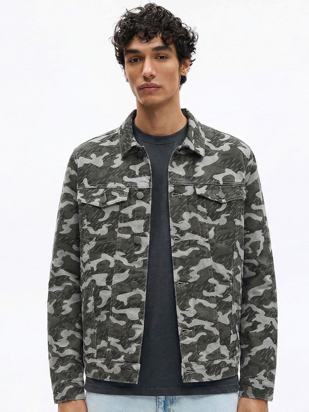 HIGHLANDER Men Camouflage Denim Jacket - view 1