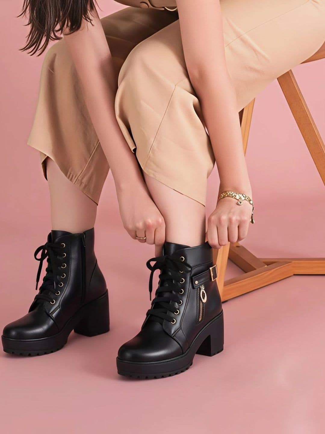 The Roadster Lifestyle Co Women Round Toe Lace-Ups Regular Boots - view 1