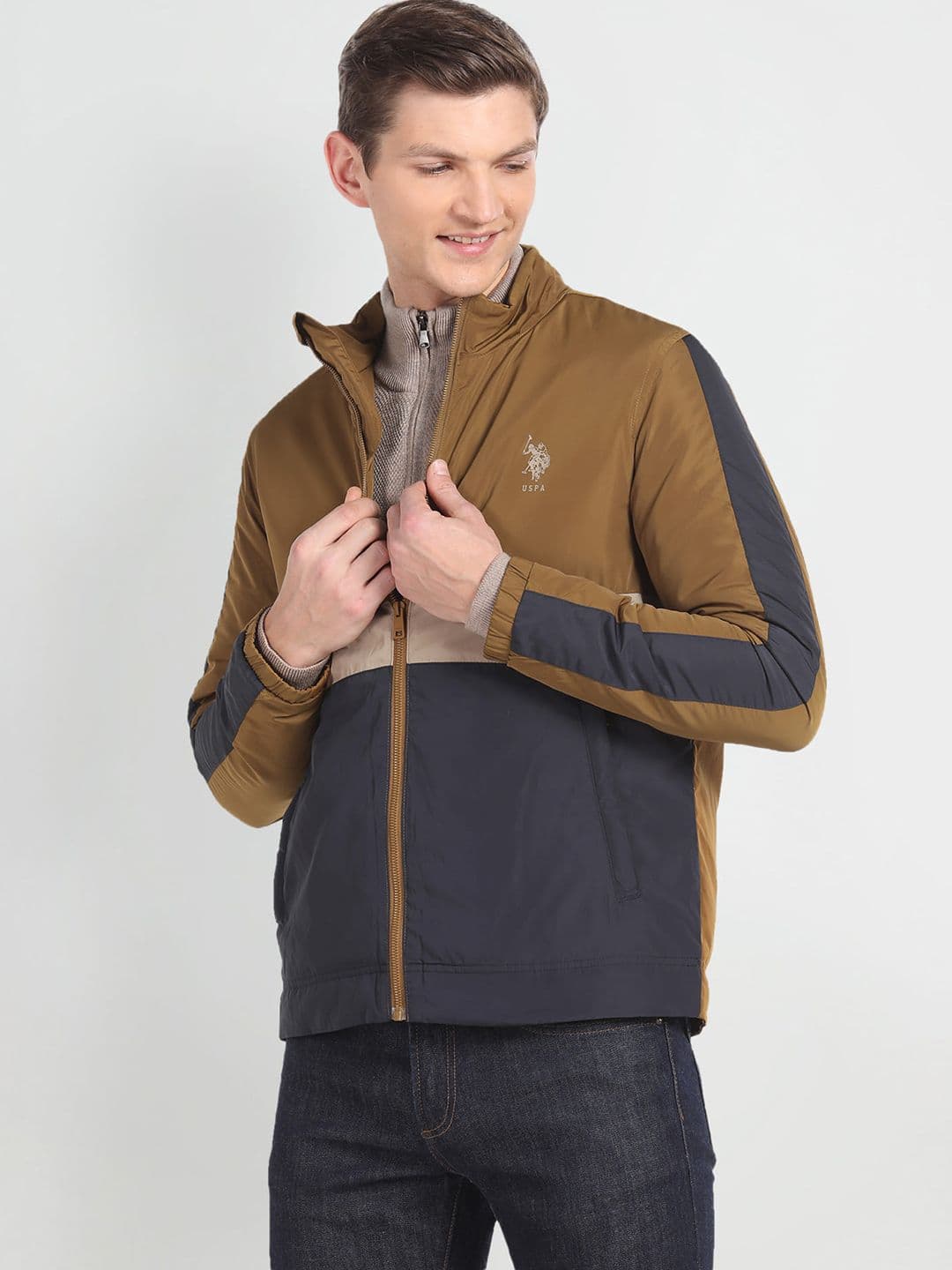 U.S. Polo Assn. Denim Co. Lightweight Colourblocked Tailored Jacket - view 1