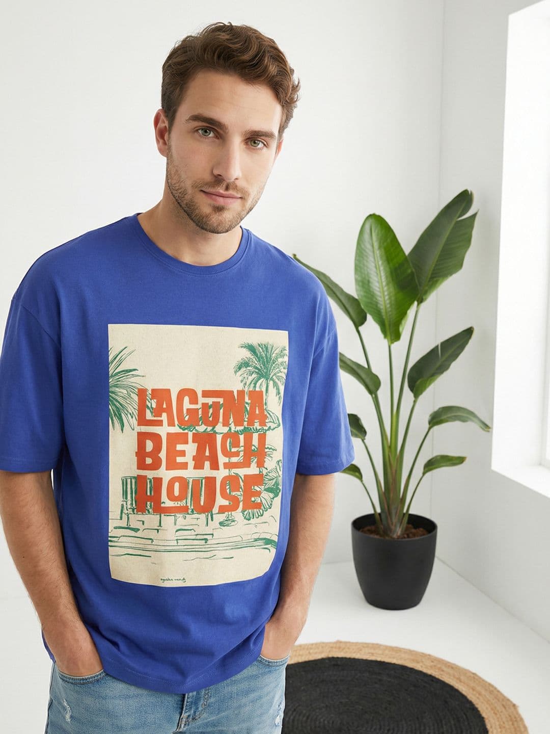 Mast & Harbour Men Printed Pure Cotton T-shirt - view 1