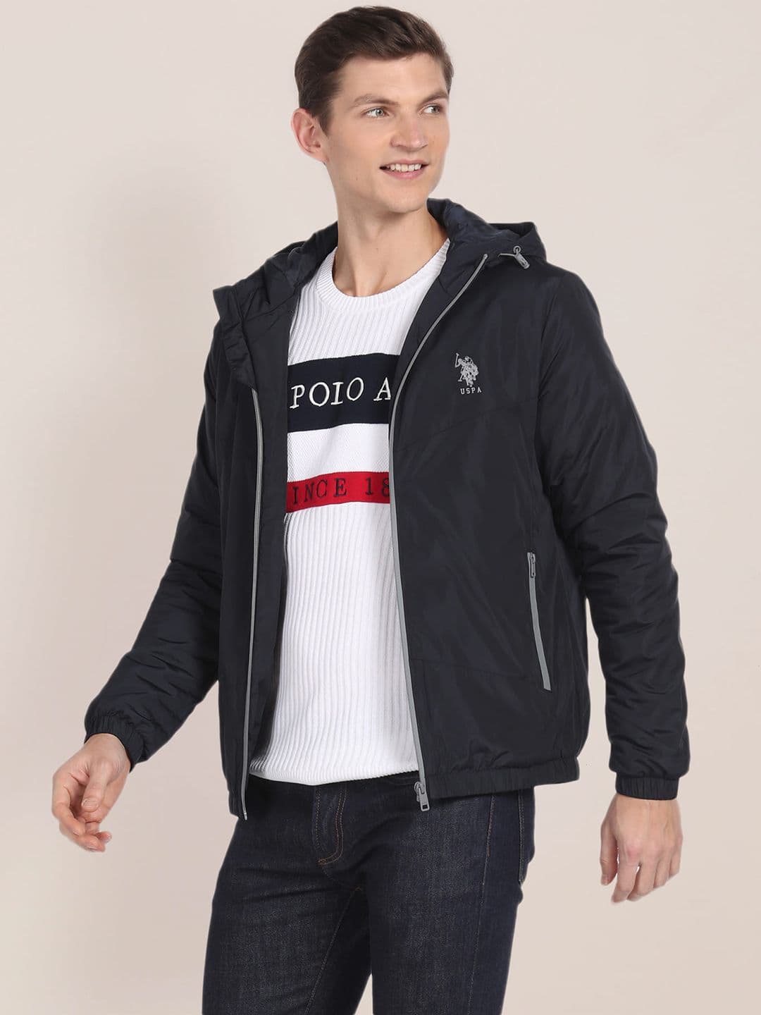 U.S. Polo Assn. Mock Collar Hooded Tailored Jacket - view 1