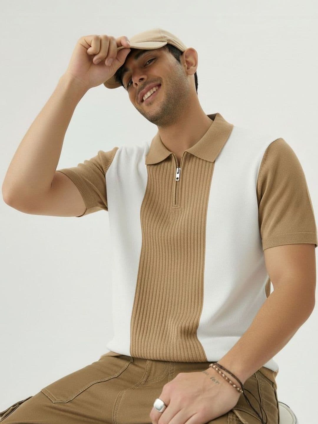 Mobox Men Colourblocked Polo Collar T-shirt - view 1
