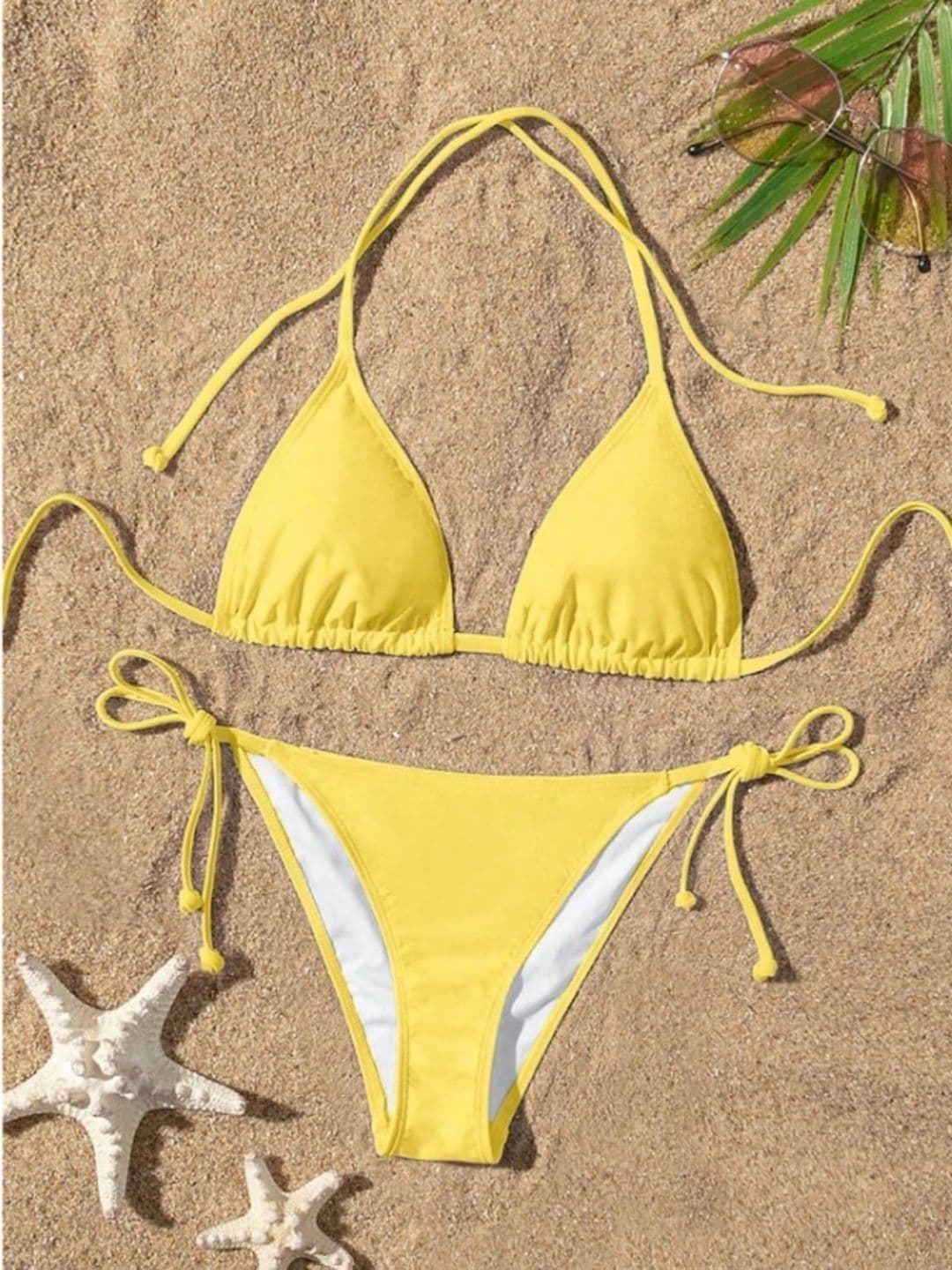 SARTHAKHUB Solid Sleeveless Swim Bikini Set - view 1