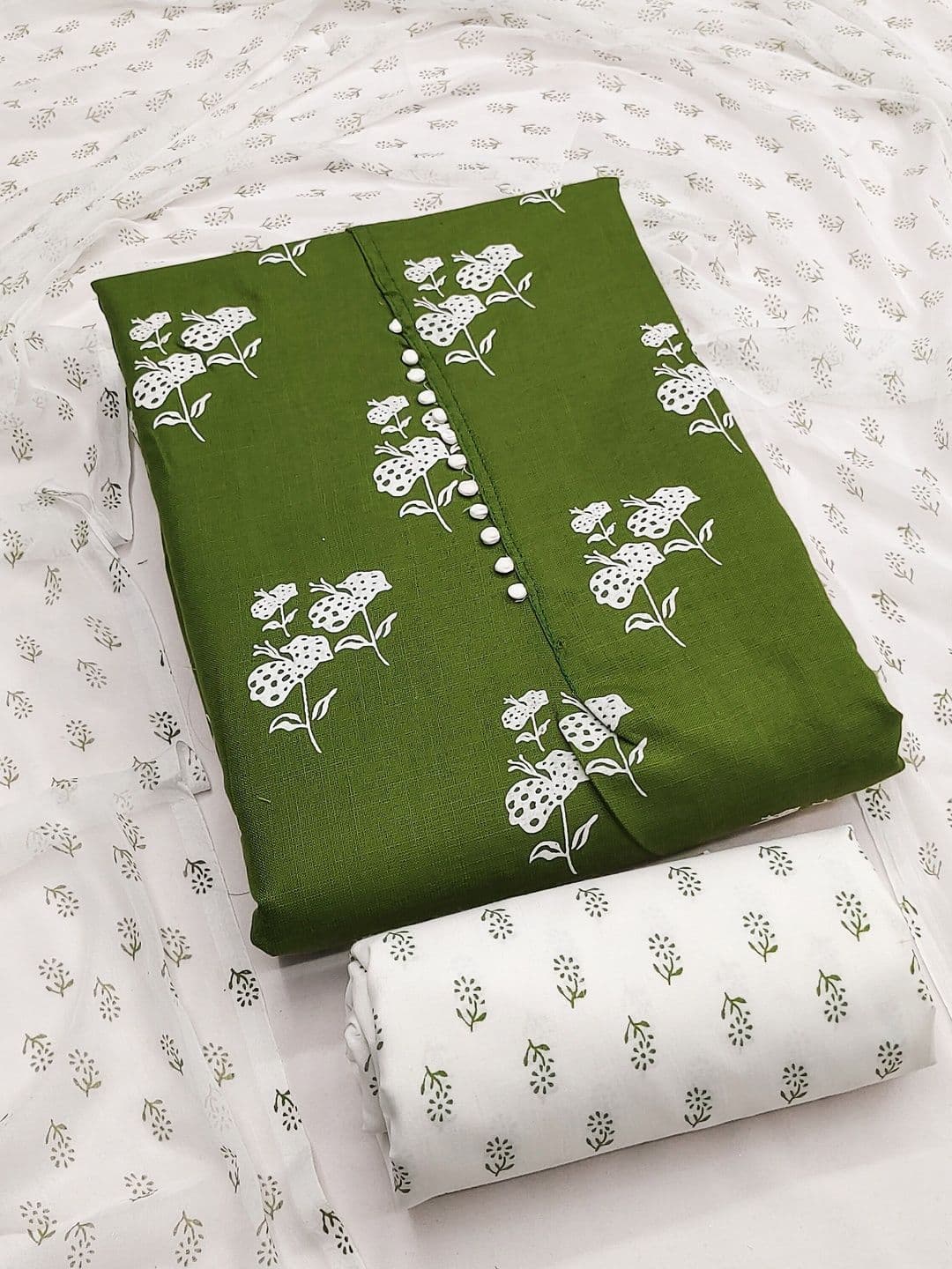 HERE&NOW Printed Pure Cotton Unstitched Dress Material - view 1