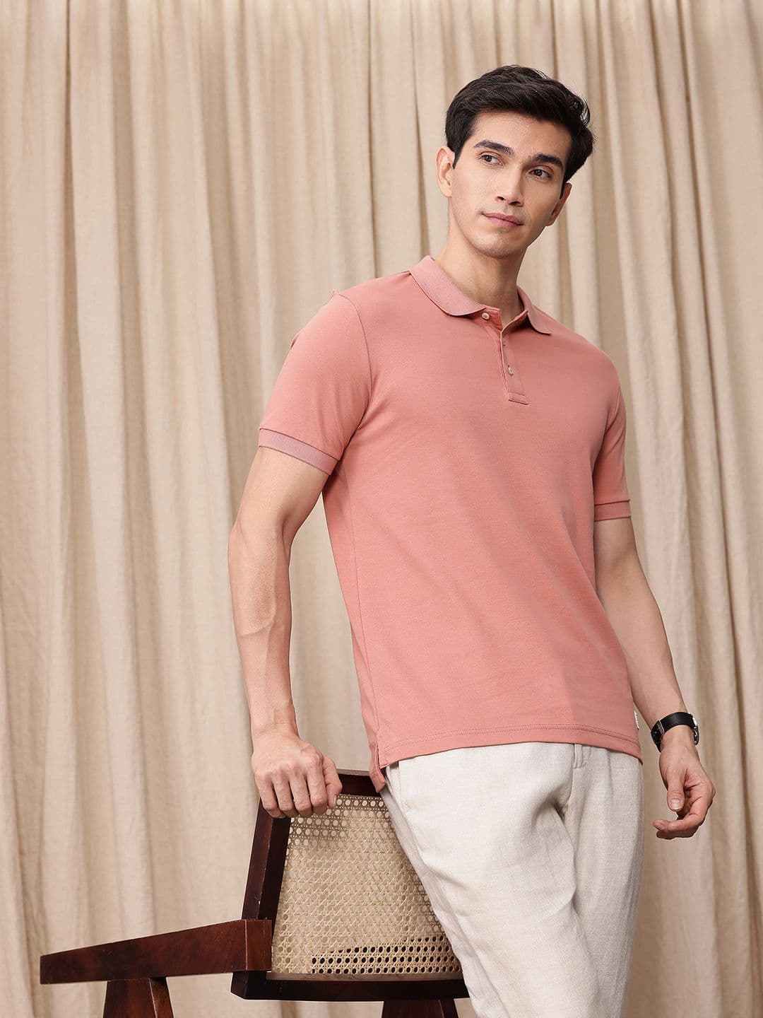 Mr Bowerbird Tailored Fit Polo Collar Pure Cotton T-shirt - view 1