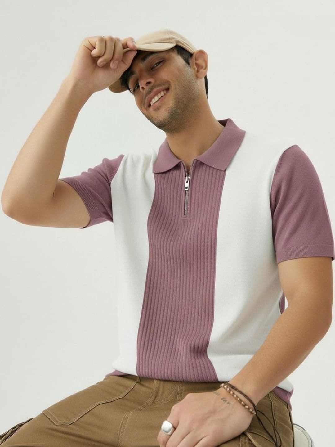 Mobox Men Colourblocked Polo Collar T-shirt - view 1