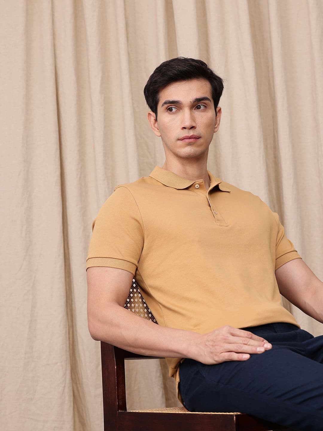 Mr Bowerbird Tailored Fit Polo Collar Pure Cotton T-shirt - view 1