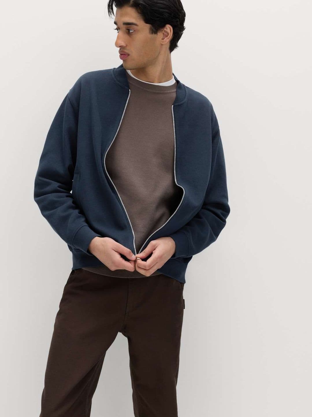Marks & Spencer Cotton Blend Pique Bomber Jacket - view 1