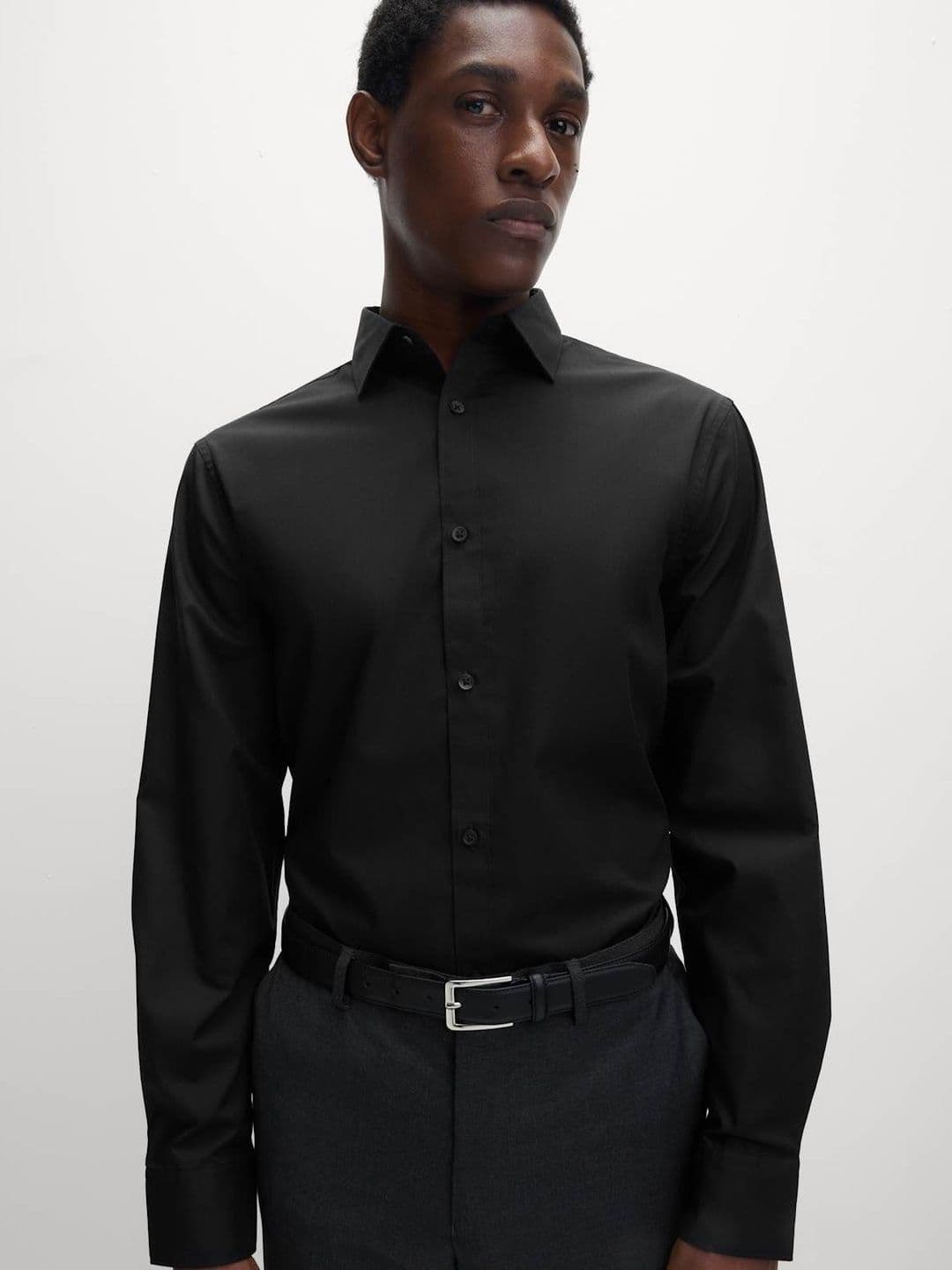 Marks & Spencer Regular Fit Easy Iron Cotton Blend Shirt - view 1
