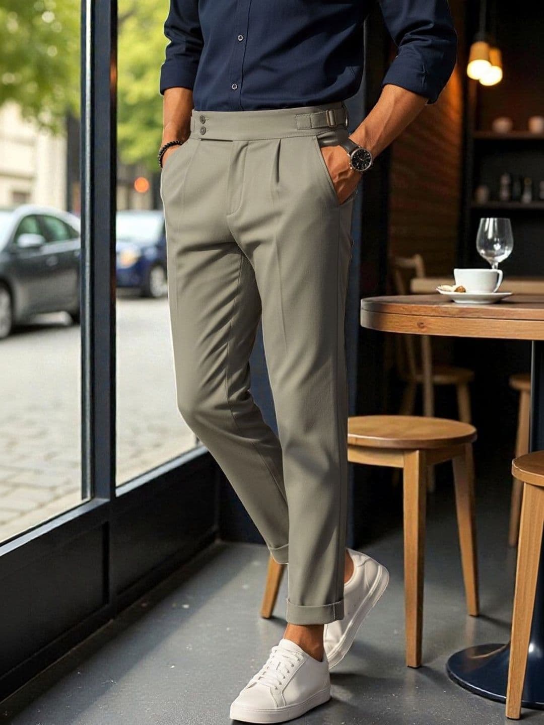 COVZ Men Classic Easy Wash Pleated Gurkha Trousers - view 1