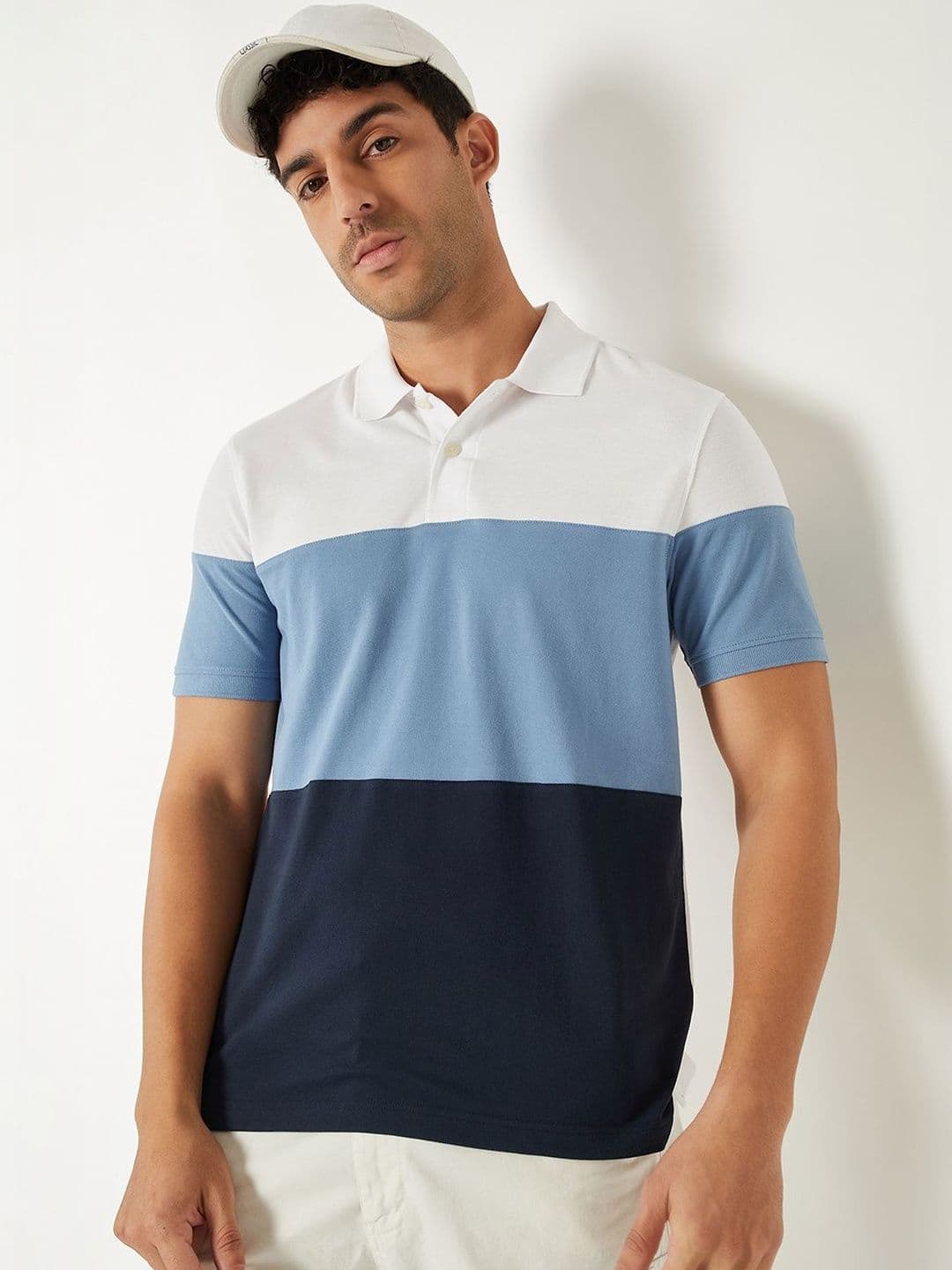 max Men Colourblocked Polo Collar T-shirt - view 1