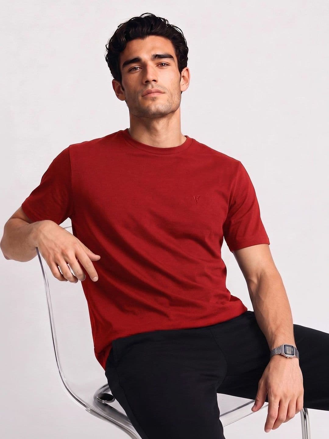 Van Heusen Innerwear Cotton Crew Neck Regular Fit Short Sleeves Lounge Tshirts - view 1