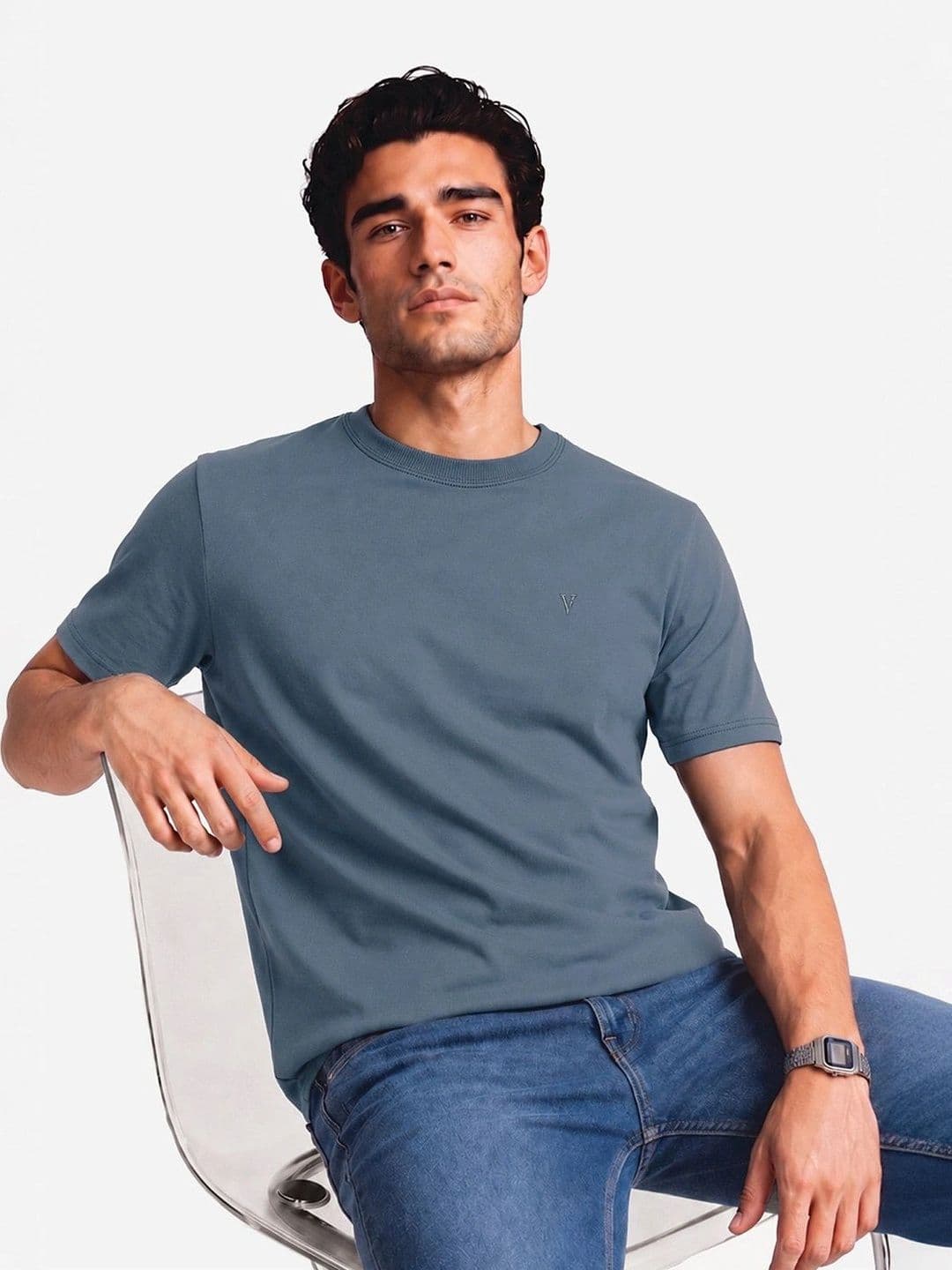 Van Heusen Innerwear Van Heusen Men Cotton Crew Neck Regular Fit Short Sleeves Soft Breathable Lounge T-Shirt - view 1