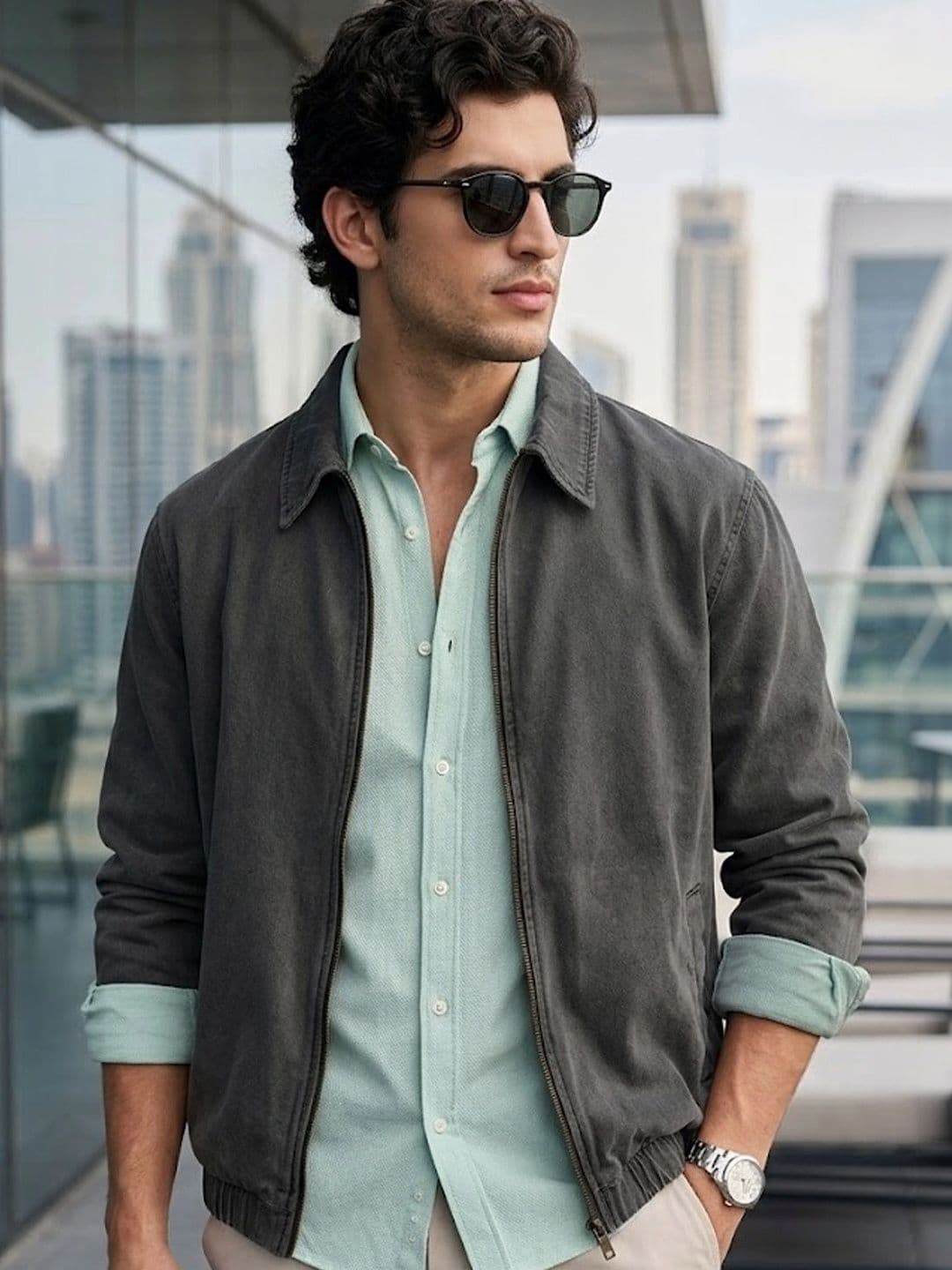 Urbano Fashion Washed Denim Jacket - view 1