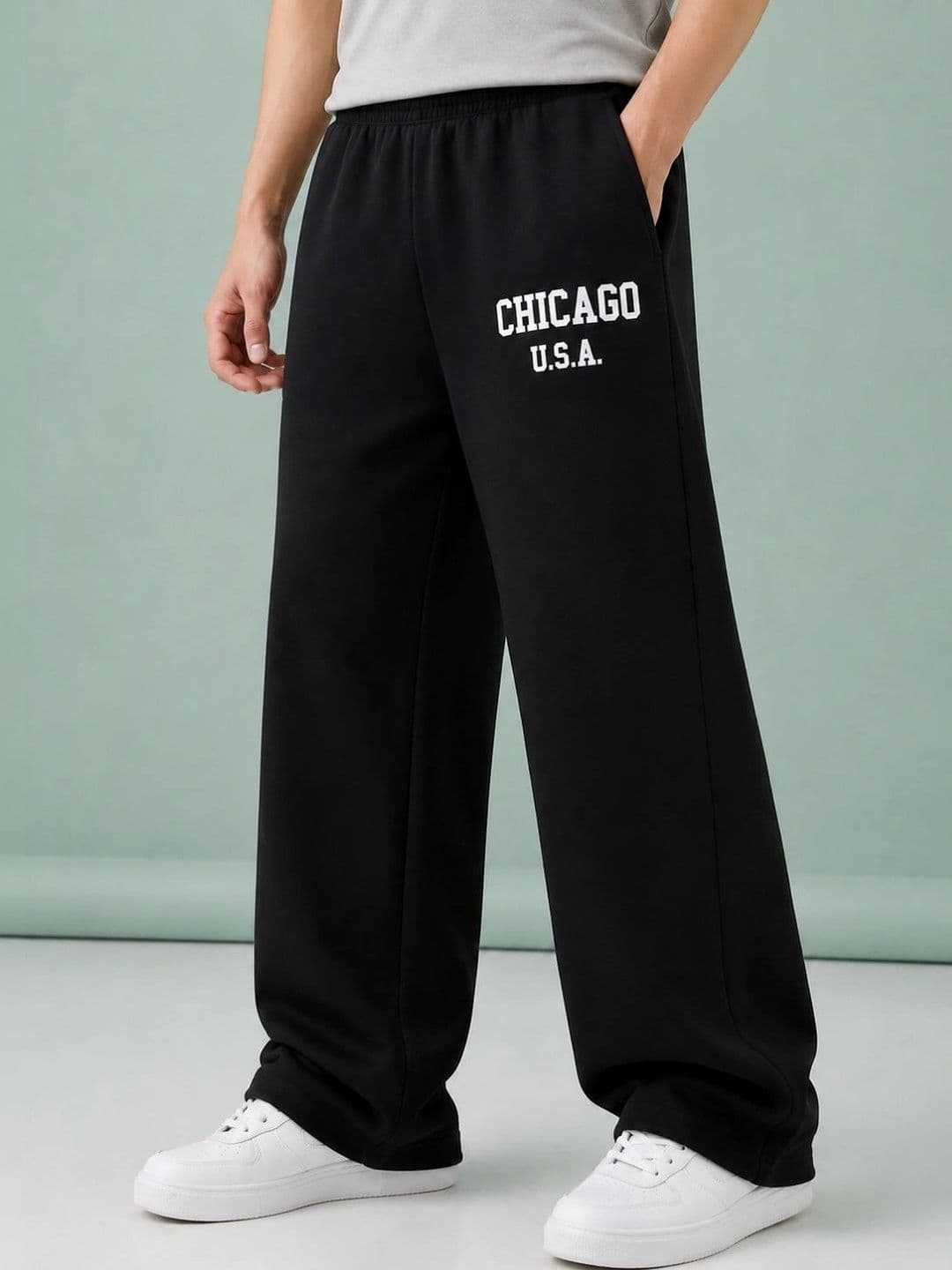 TEDWOODS Men Textured Wide Leg Track Pants - view 1