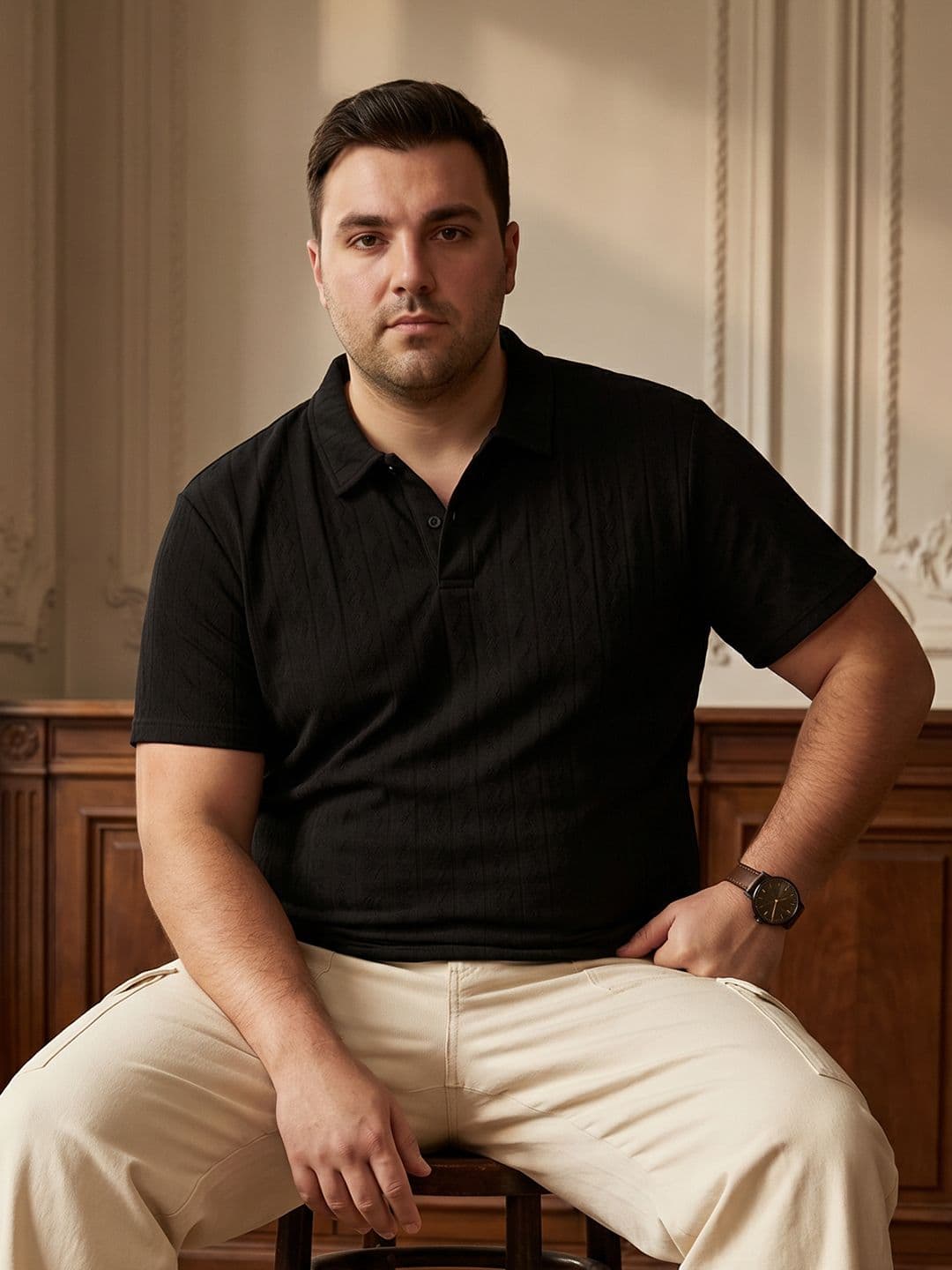 Sztori Plus Size Polo Collar T-shirt - view 1