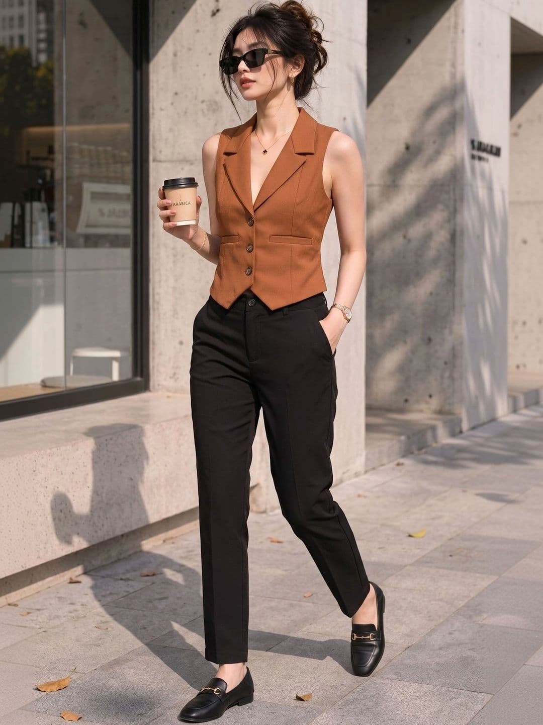 NEW-18 V-Neck Woven Formal Waistcoat - view 1