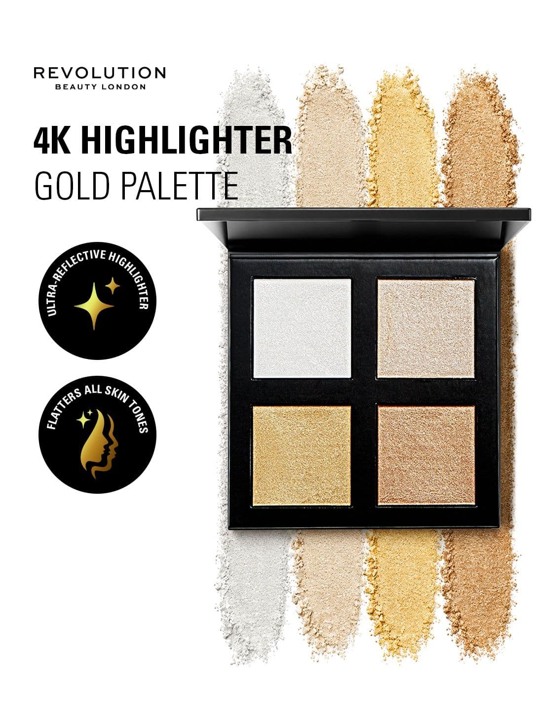 Makeup Revolution London Pro 4K Highlighter Palette - Gold 16 g - view 1