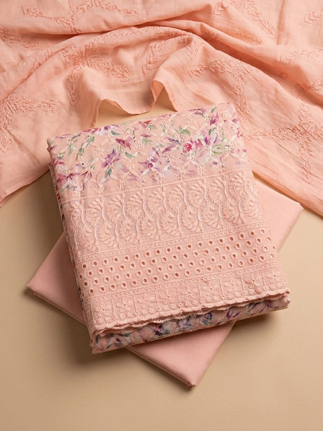 Meena Bazaar Embroidered Unstitched Dress Material - view 1