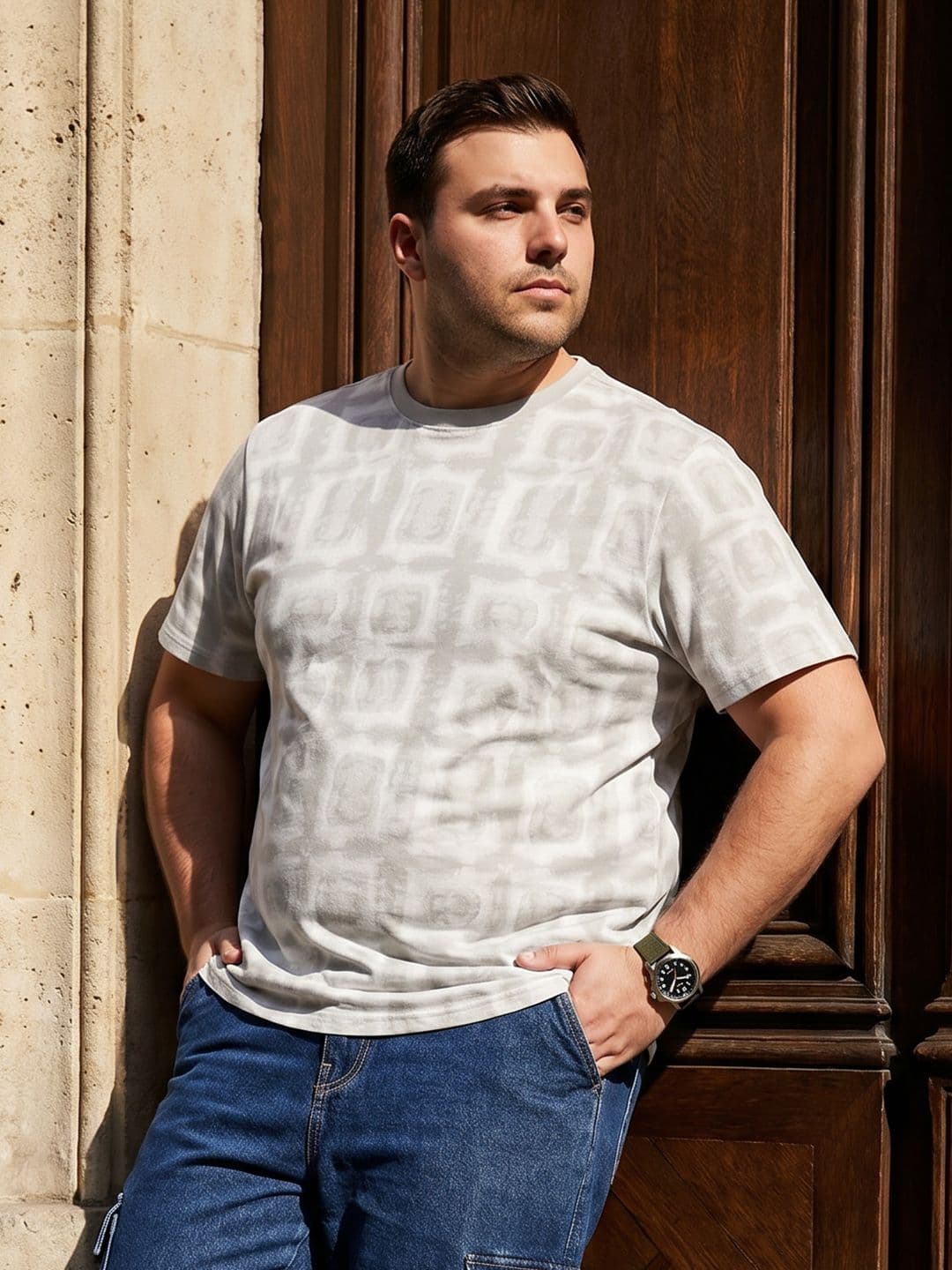 Sztori Plus Size Geometric Printed T-shirt - view 1