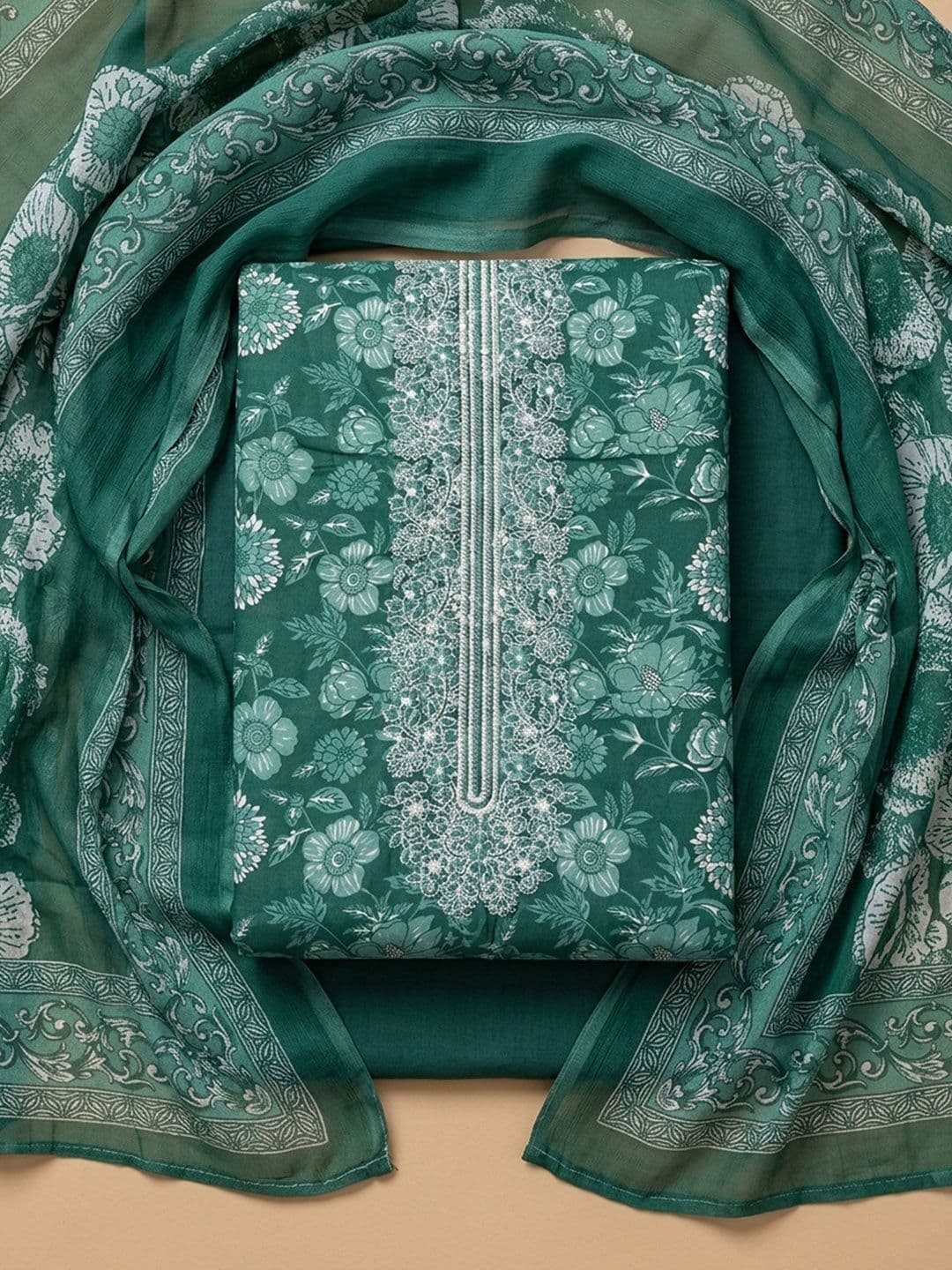 Meena Bazaar Printed Unstitched Dress Material - view 1
