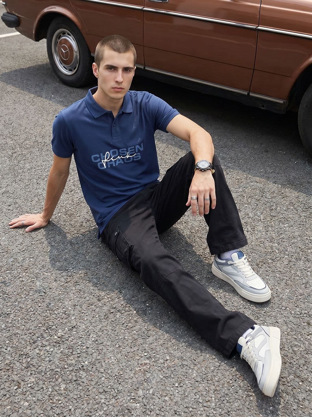 FCUK Typography Printed Polo Collar T-shirt - view 1