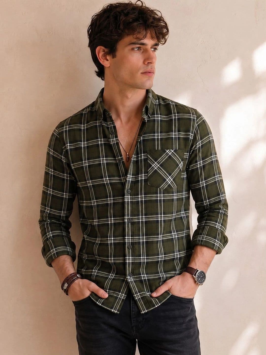 BAESD Men Classic Tartan Checks Checked Casual Shirt - view 1