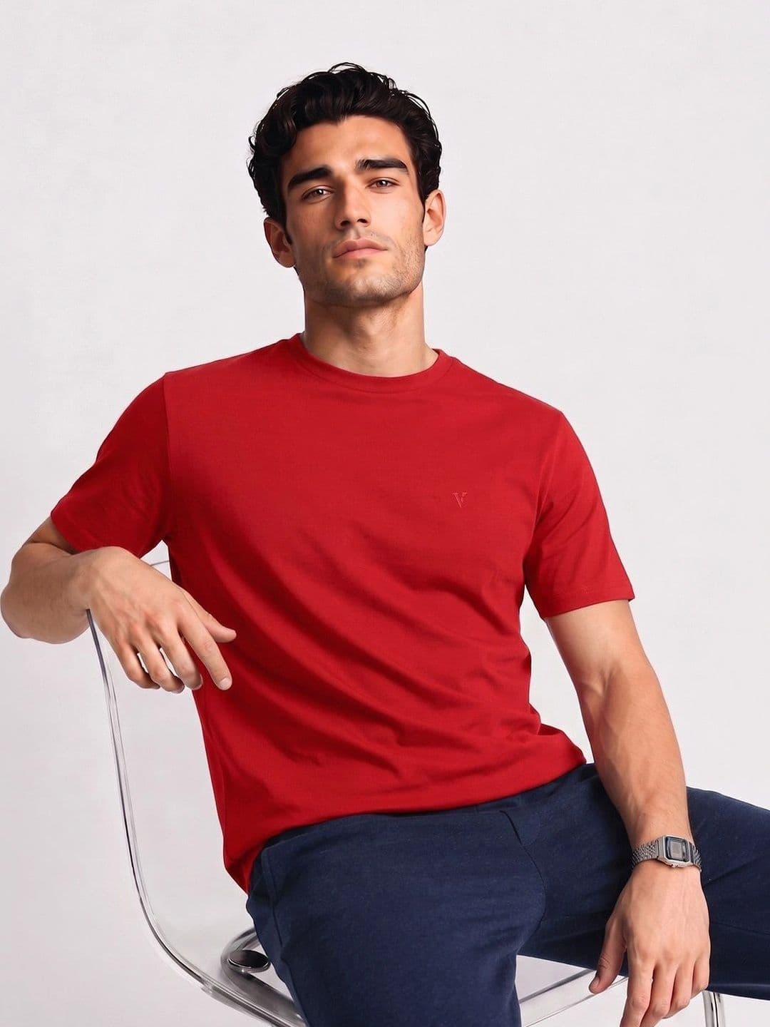 Van Heusen Innerwear Crew Neck Regular Fit Short Sleeves Soft Breathable Lounge Tshirts - view 1
