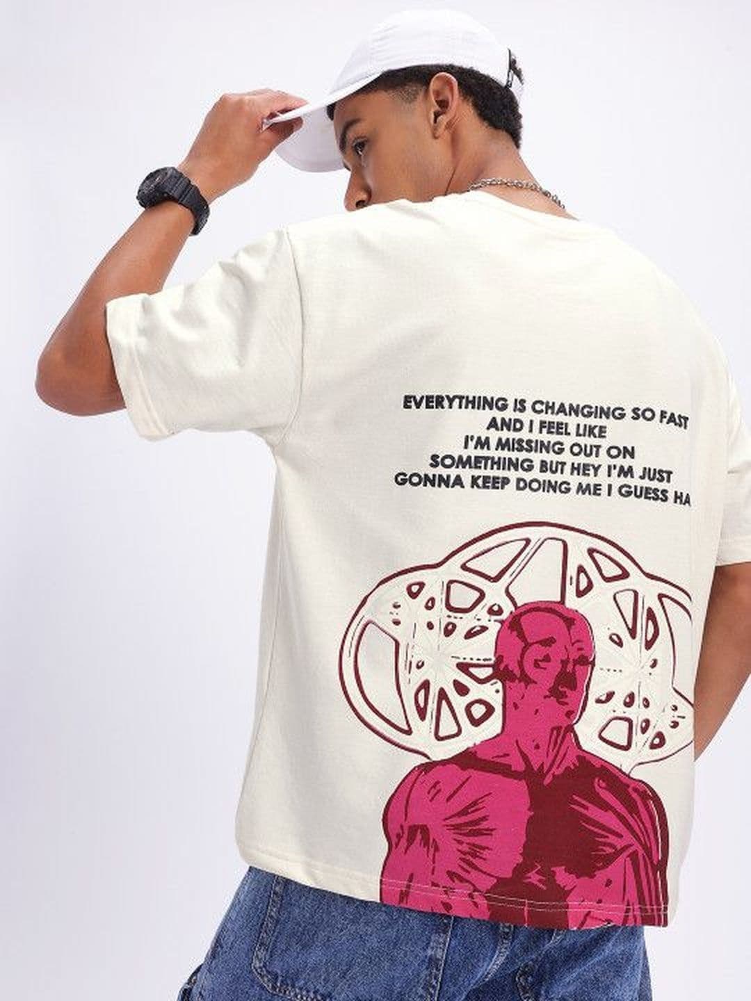 glitchez Men Printed Drop-Shoulder Sleeves T-shirt - view 1