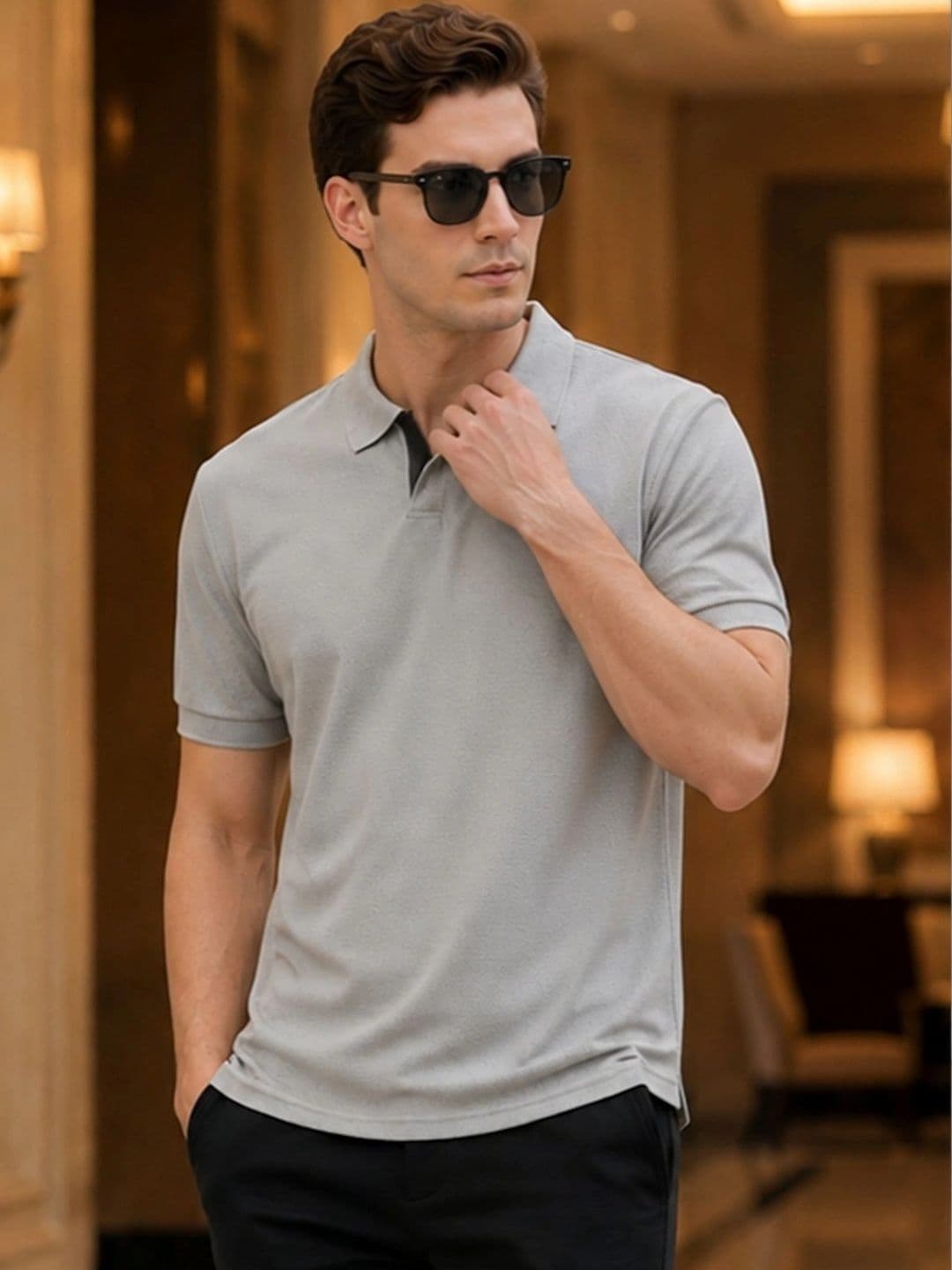 Lux Cozi Polo Collar Lounge Tshirts - view 1