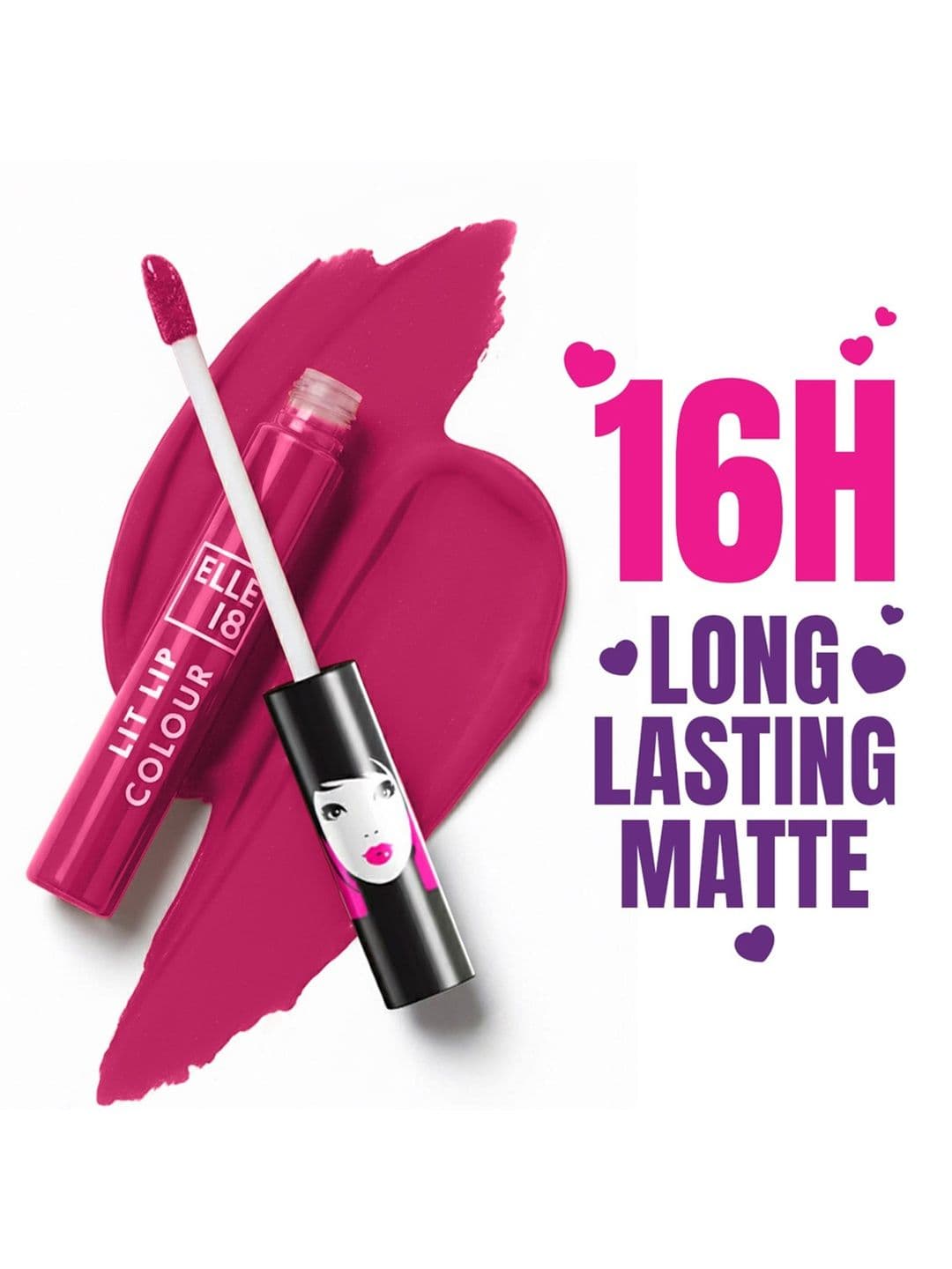 ELLE 18 Lit Lip Matte Finish Long Lasting Smudgeproof Lip Colour Matte 5.6ml - Barn Red - view 1