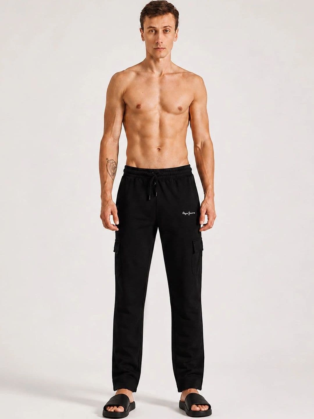 Pepe Jeans Men Solid Regular Fit Stretchable Jogger Lounge Pants - view 1