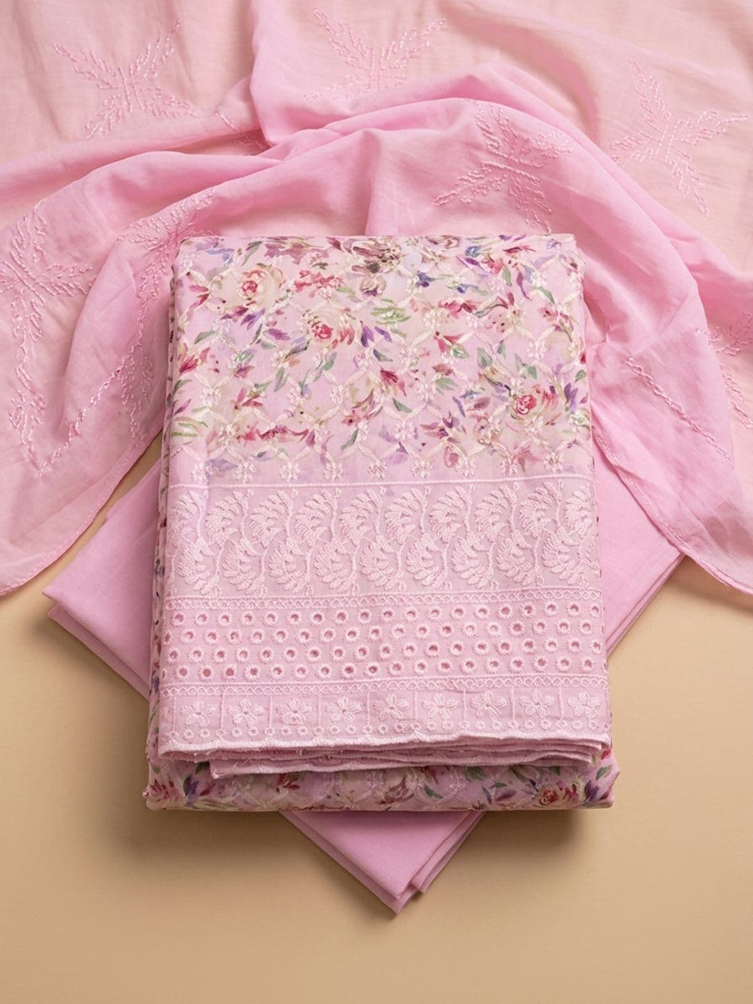 Meena Bazaar Embroidered Unstitched Dress Material - view 1