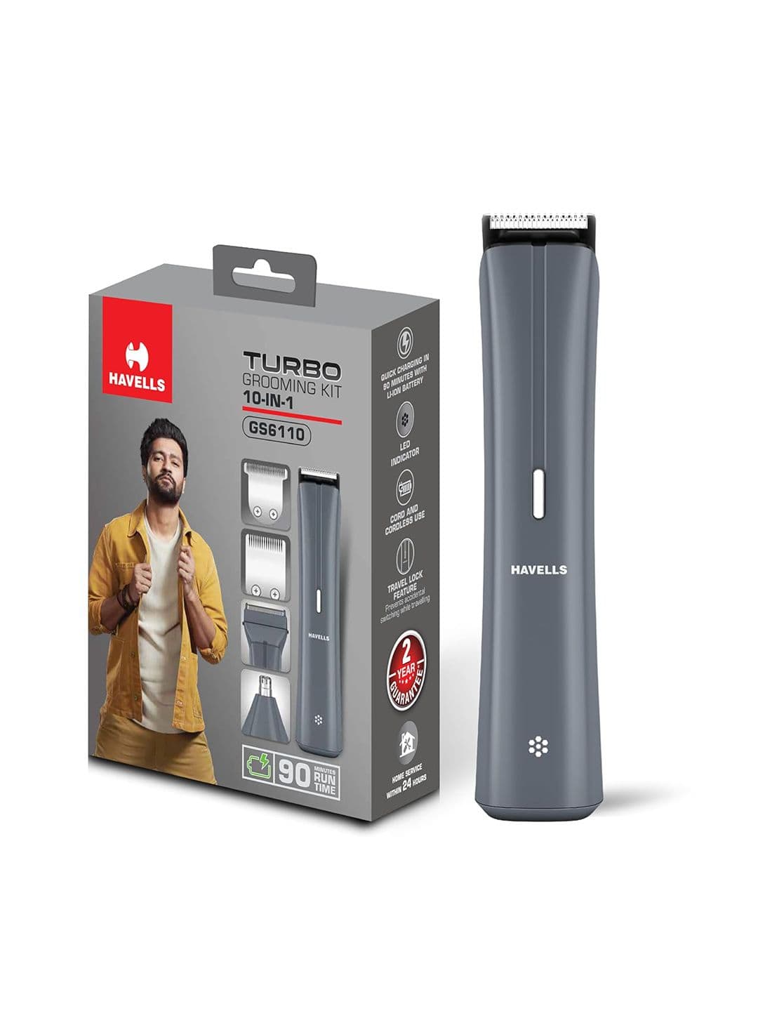 Havells GS6110 Turbo 10-in-1 Grooming Kit - Grey - view 1