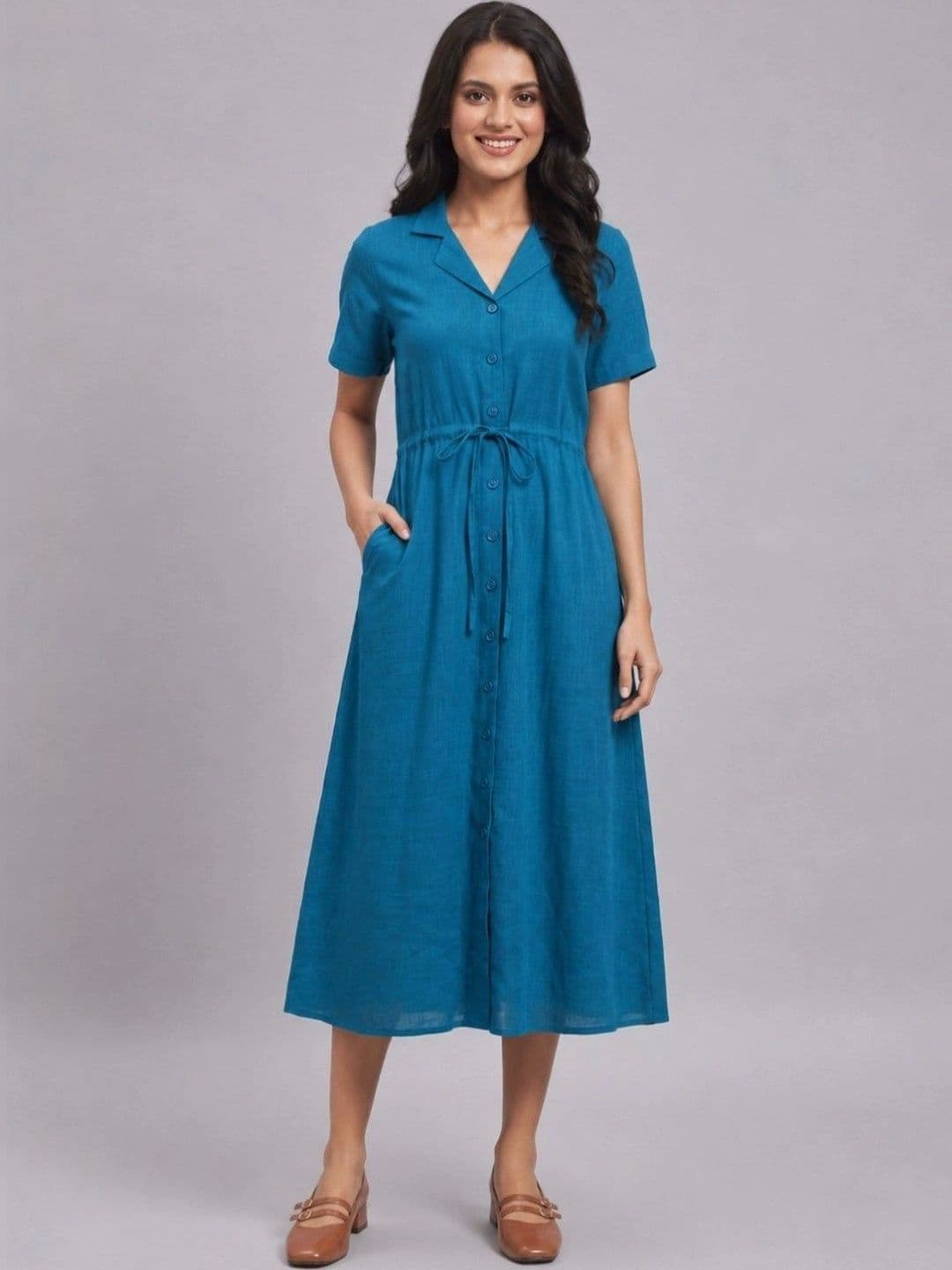 Cottinfab A-Line Midi Dress - view 1