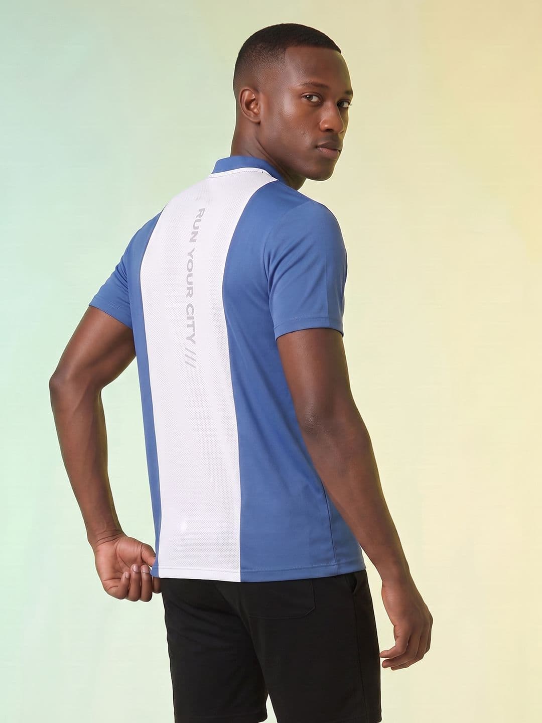 HRX by Hrithik Roshan Typography Printed Henley Neck Running T-shirt - view 1