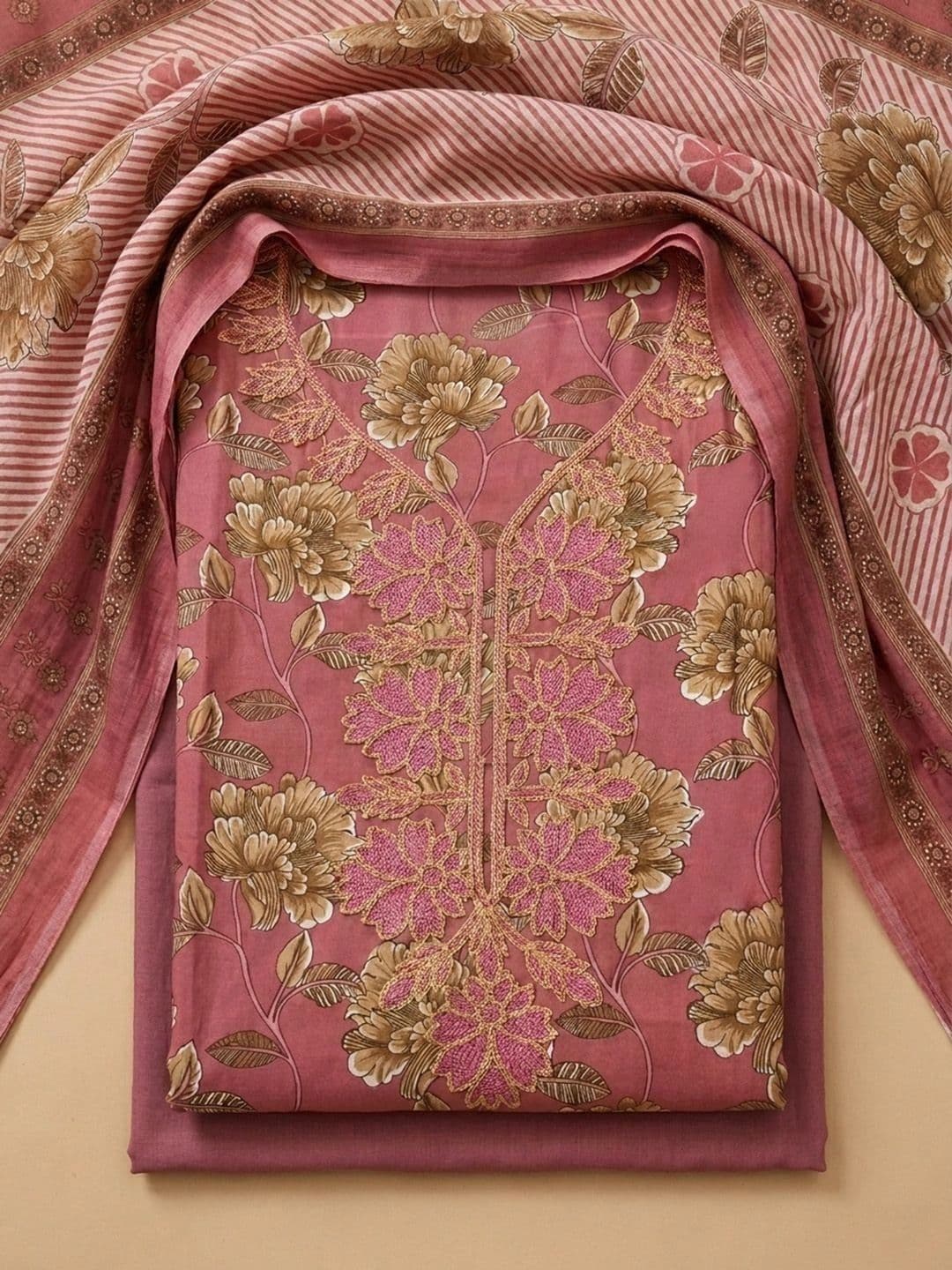 Meena Bazaar Printed Unstitched Dress Material - view 1