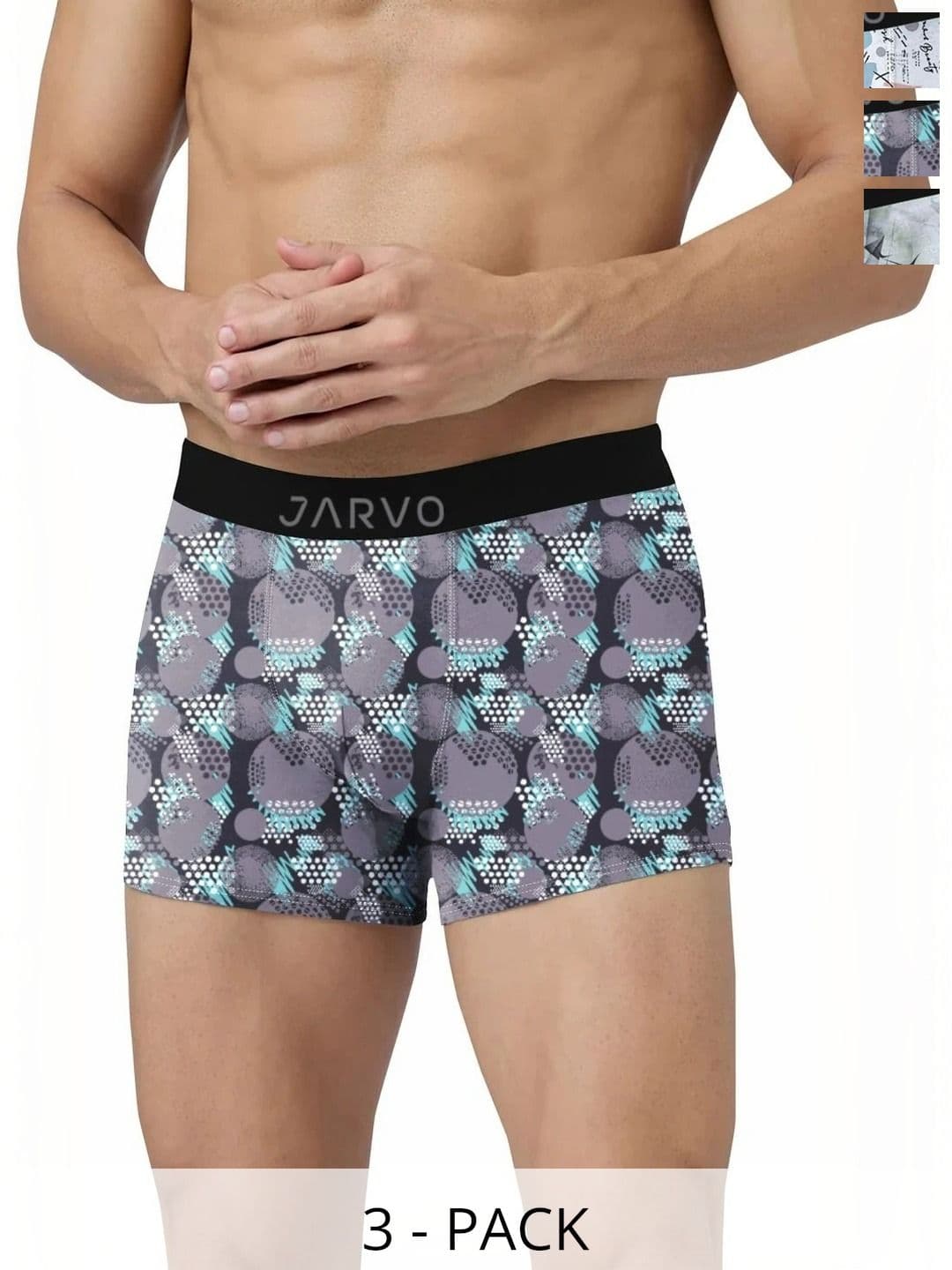 Jarvo Pack of 3 Assorted Printed Trunks - view 1