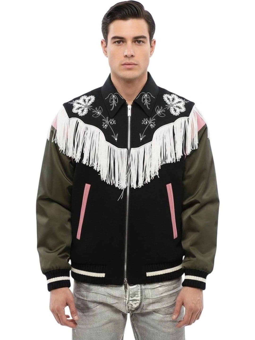 Dsquared2 Black Shirt Collar Varsity Jacket - view 1