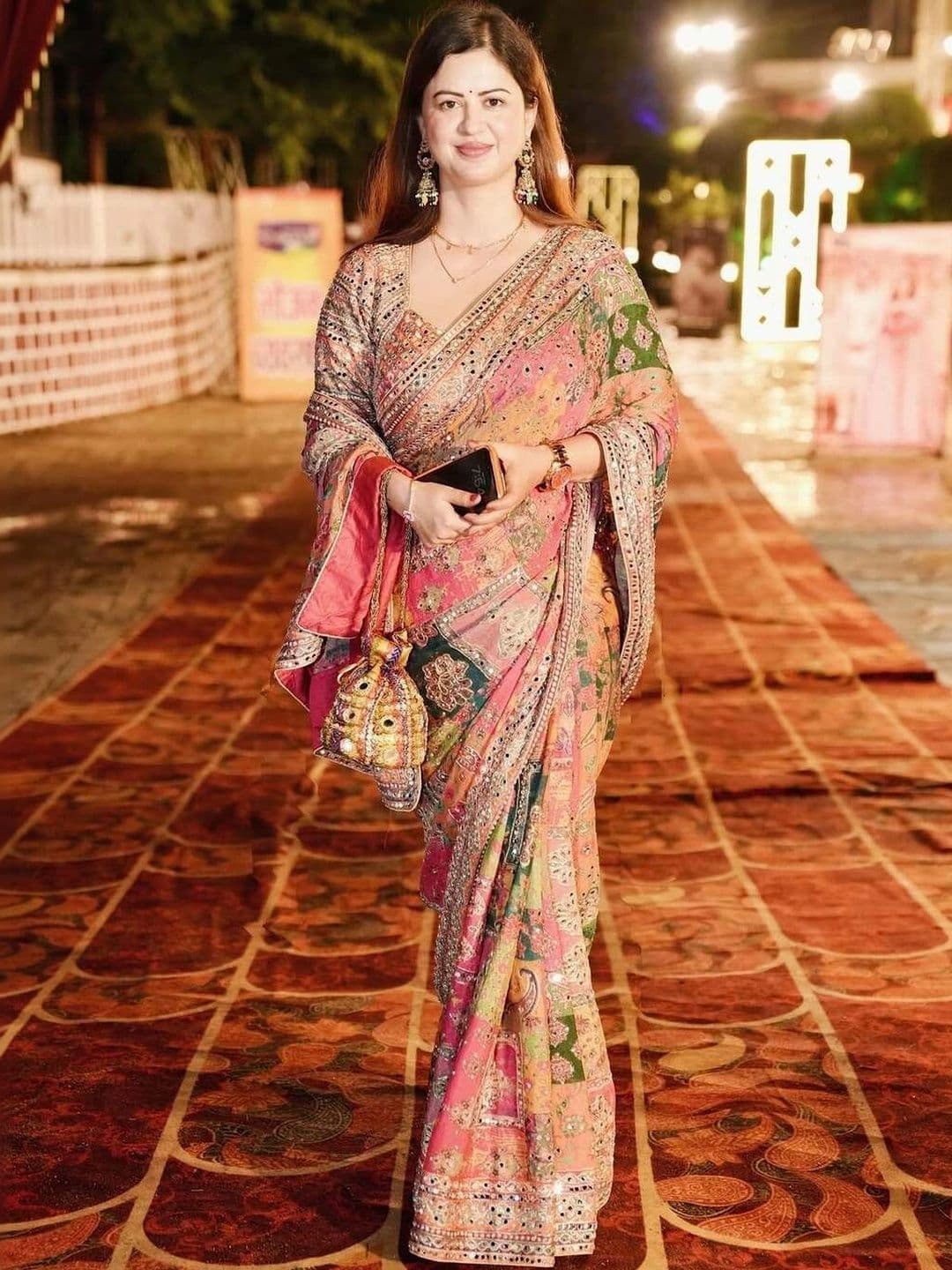 KL9KIDS Mirror Work Art Silk Heavy Work Banarasi Saree - view 1
