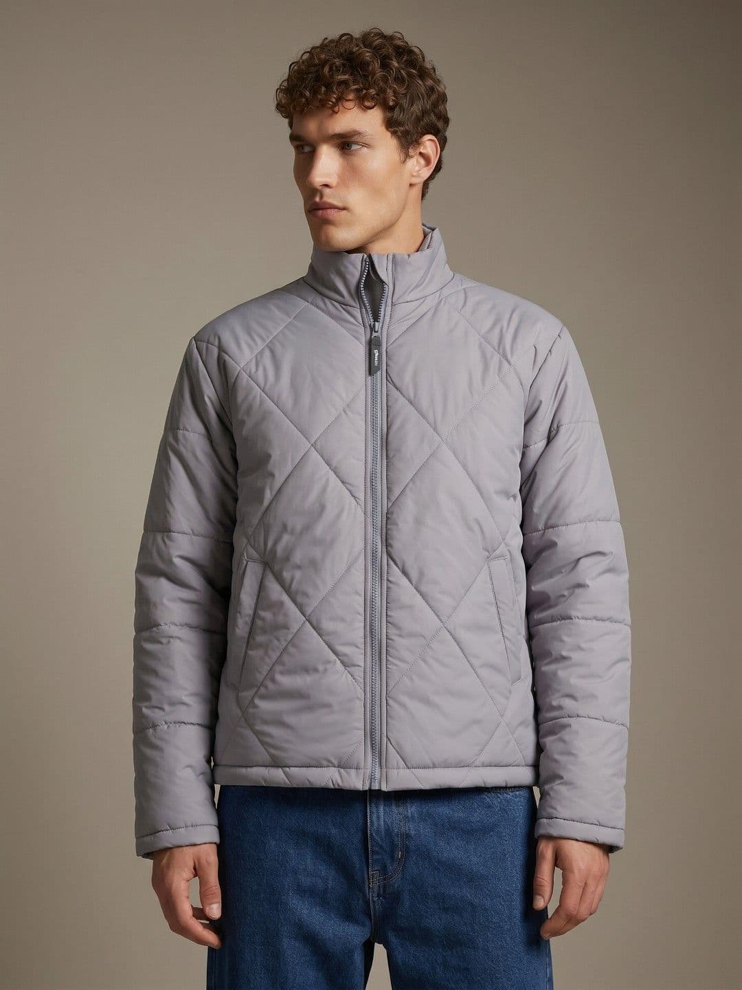 glitchez Mock Collar Relaxed Fit Quilted Jacket - view 1
