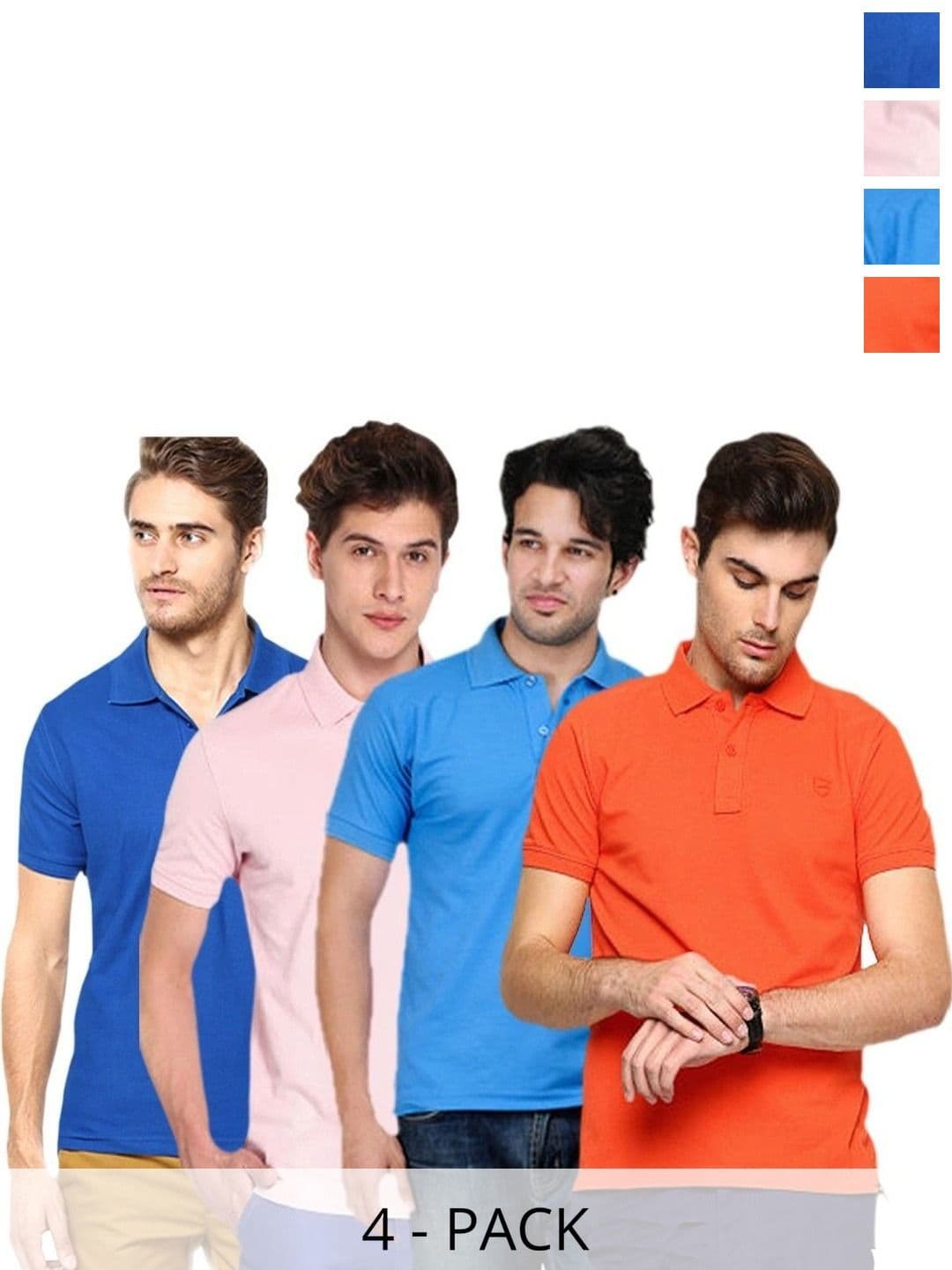 FUNKY GUYS Men 4 Polo Collar Slim Fit T-shirt - view 1