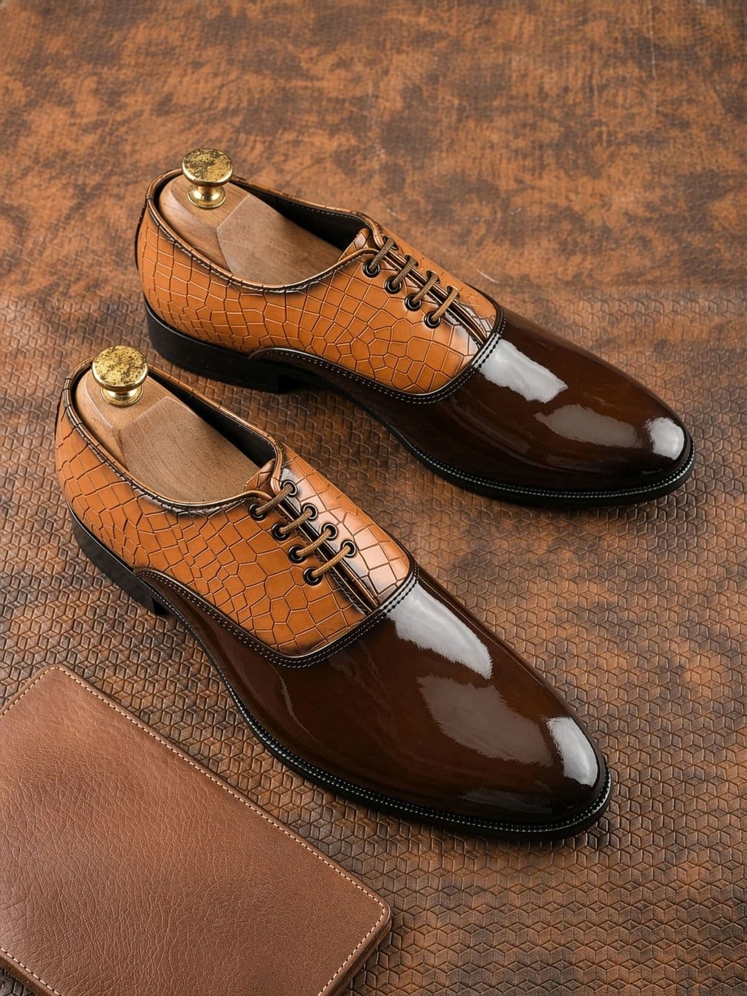 HERE&NOW Men Textured Pointed Toe Lace-Ups Formal Derbys - view 1