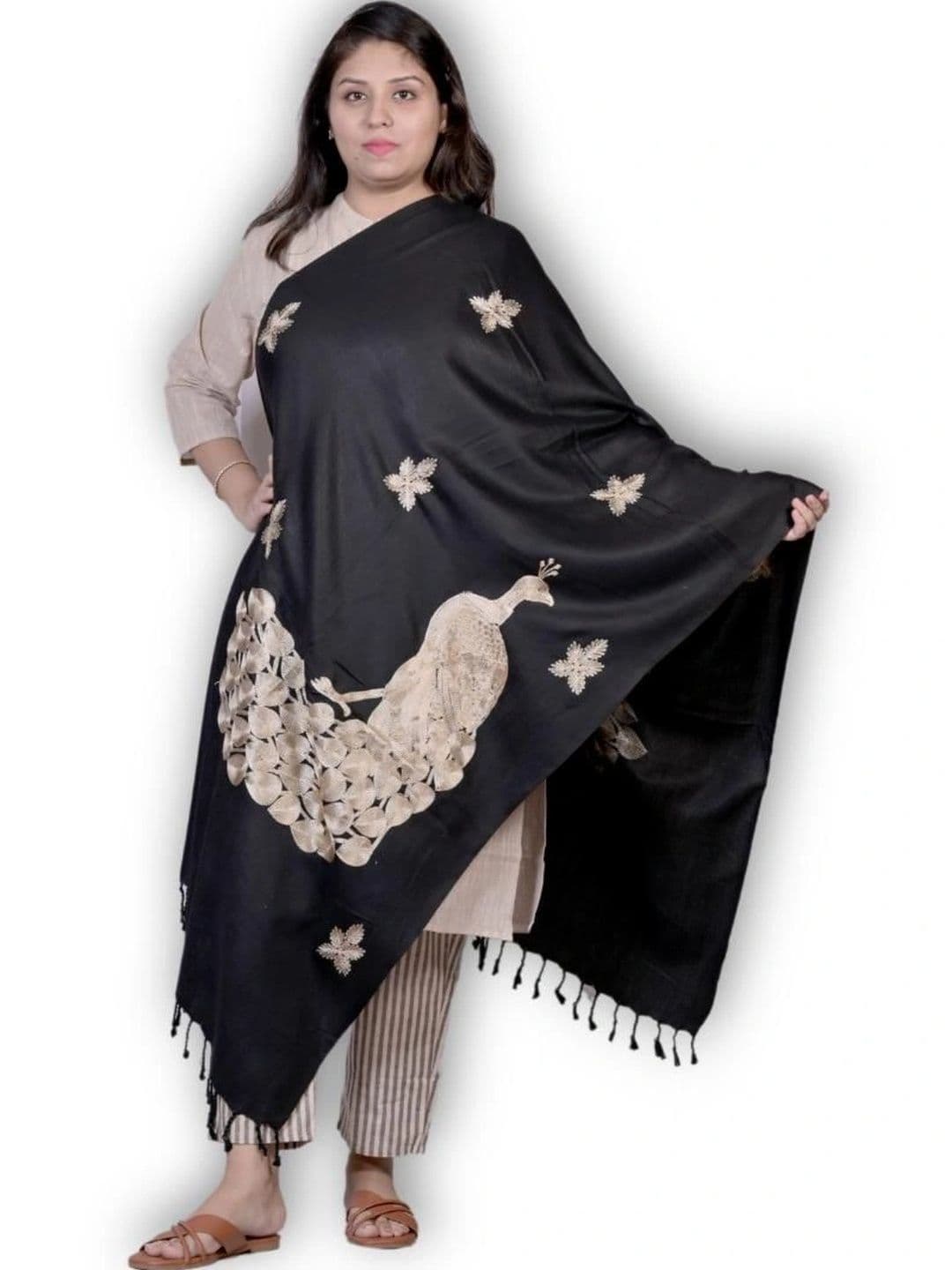 Allure Motifs Unisex Embroidered Stole - view 1