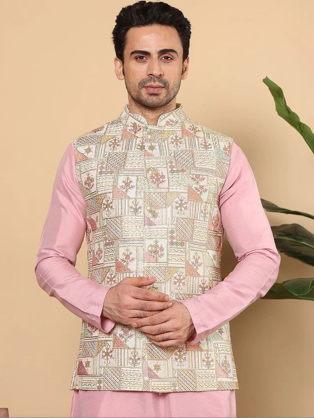 Anouk Embroidered Woven Nehru Jackets - view 1
