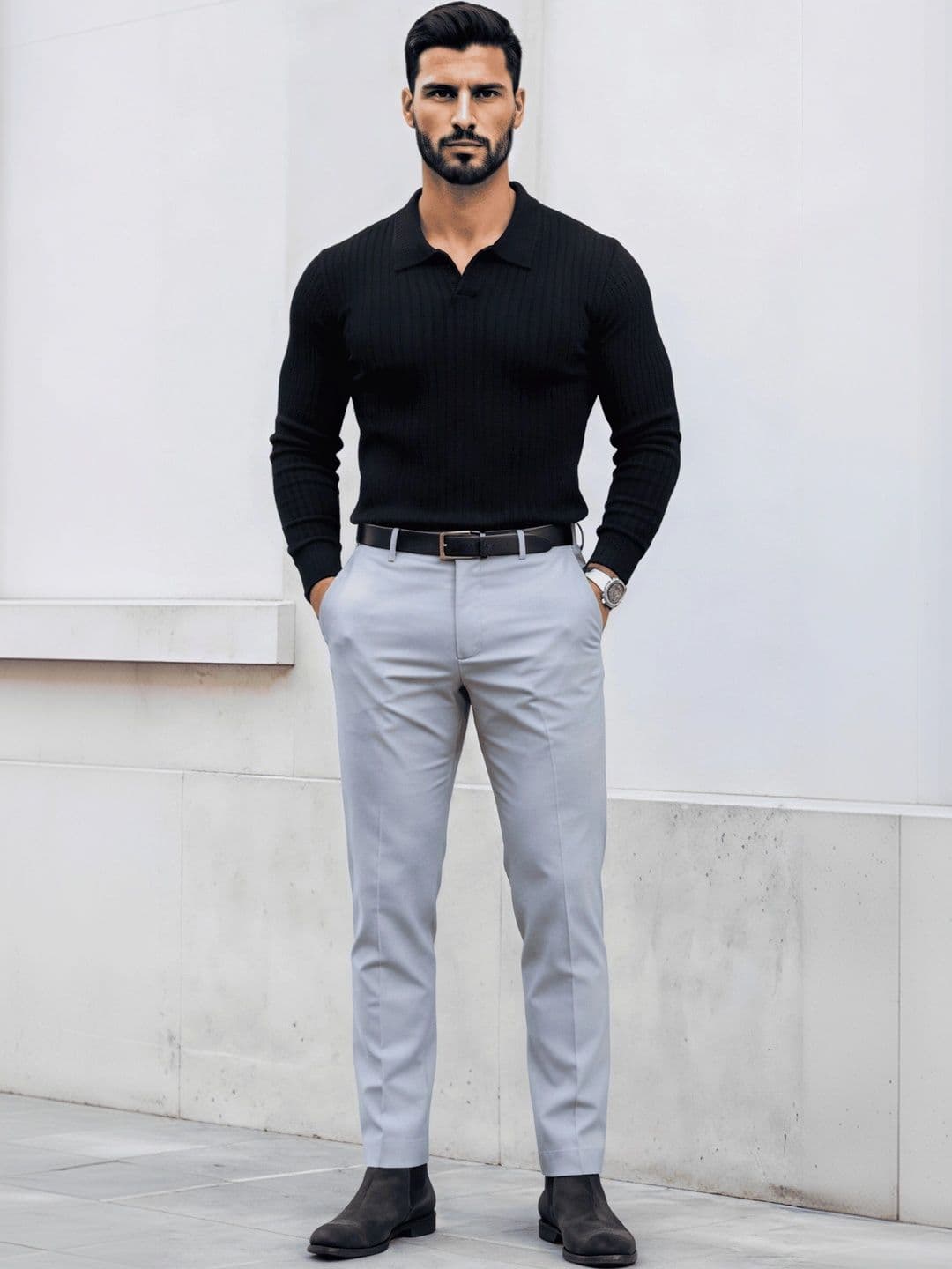 DEVIN FOX Men Slim Fit Easy Wash Trousers - view 1