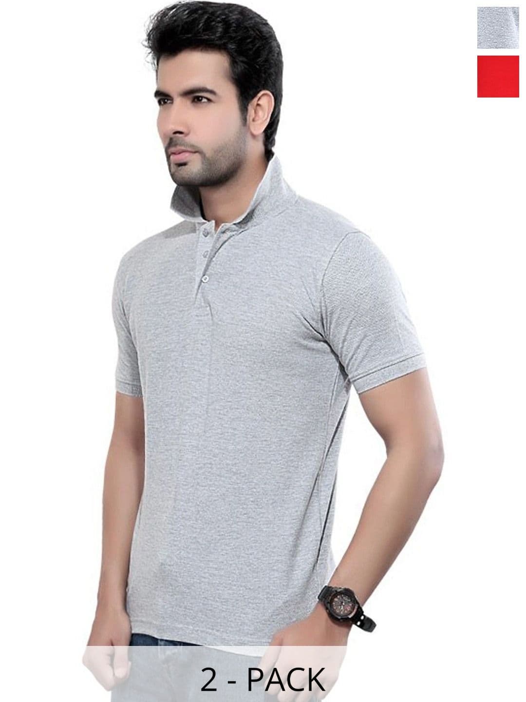 FUNKY GUYS Men 2 Polo Collar Slim Fit T-shirt - view 1
