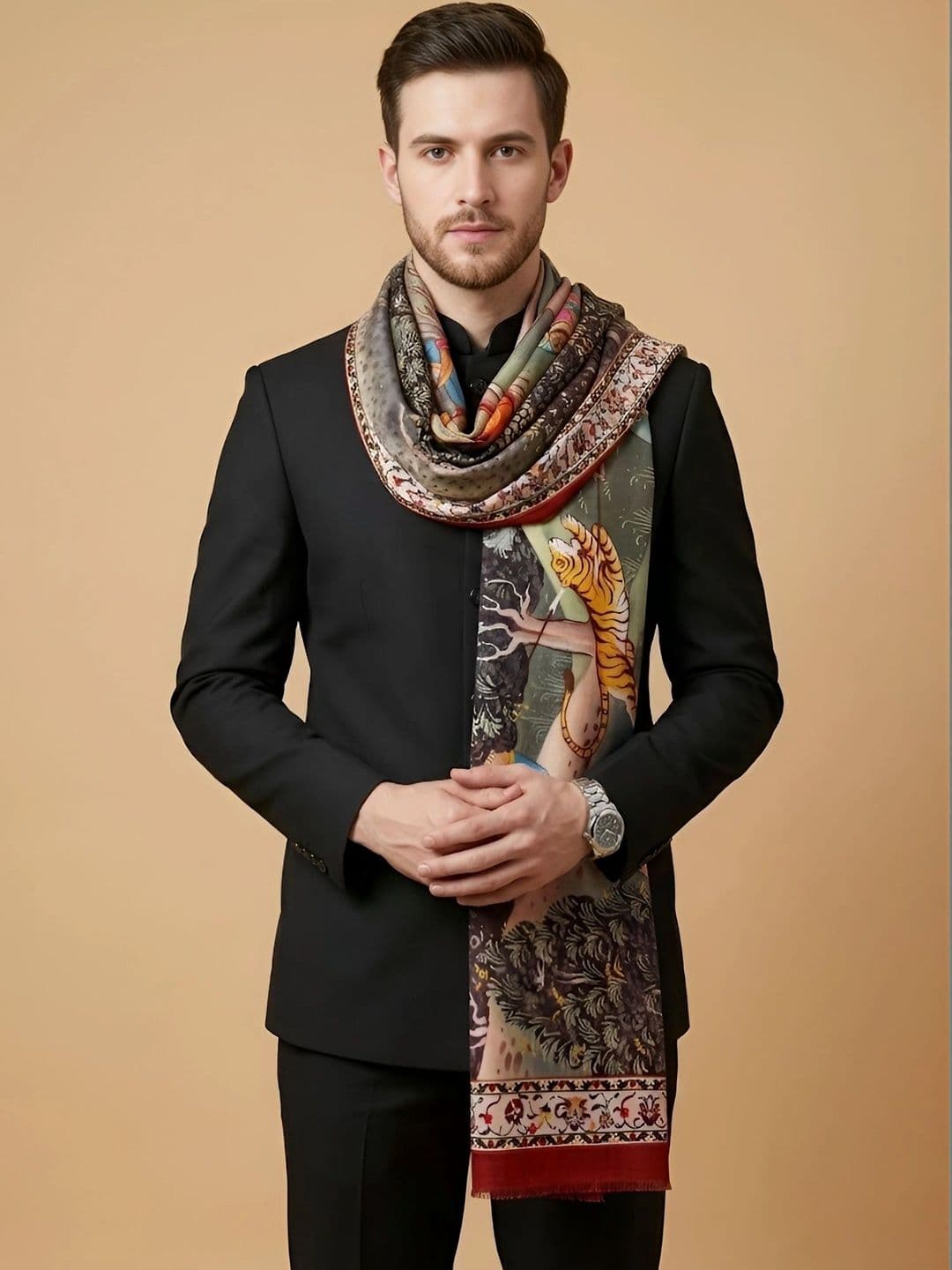 MUFFLY Men Printed Stole - view 1