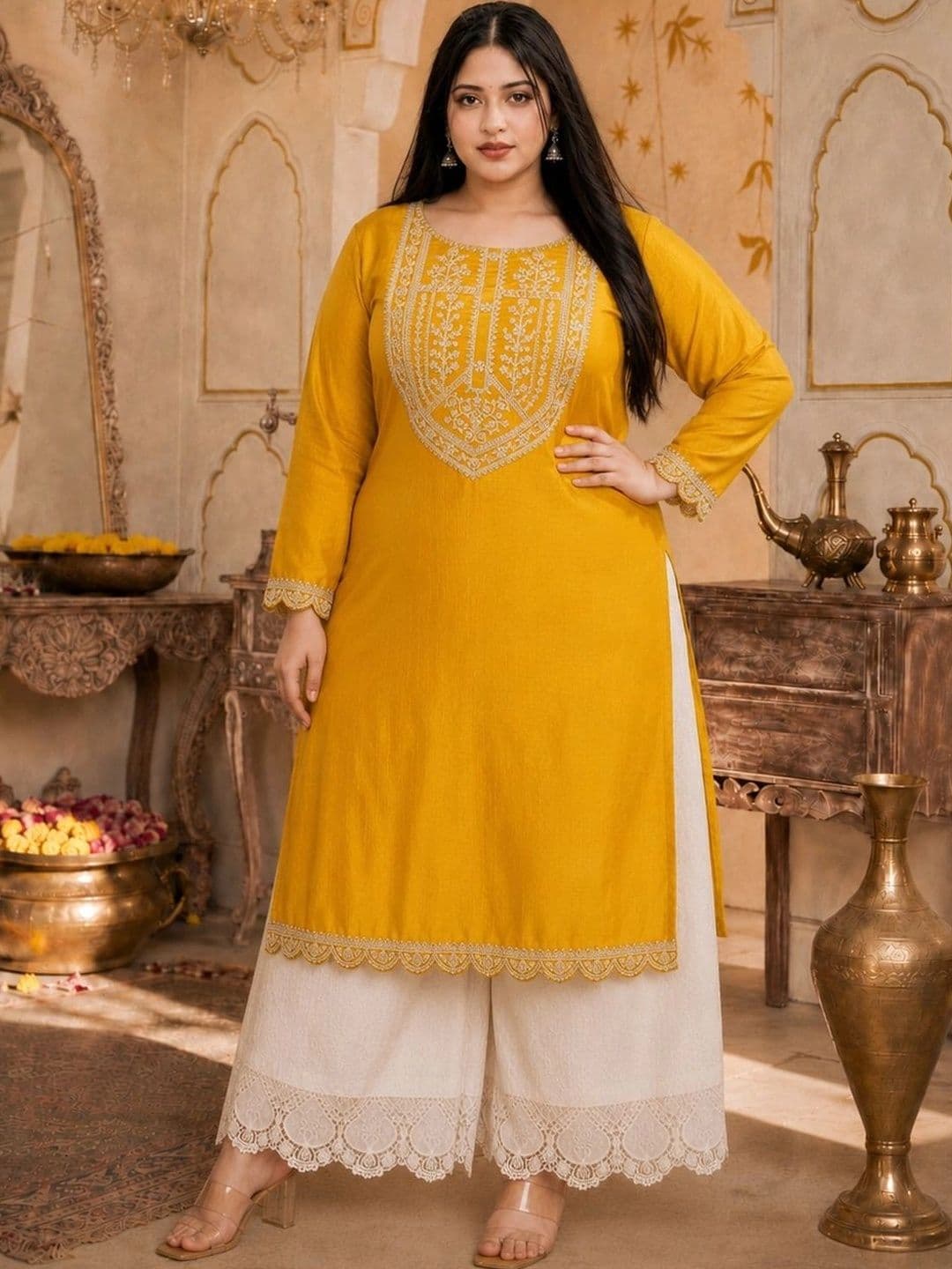 rarethread Women Embellished Thread Work Kurta - view 1