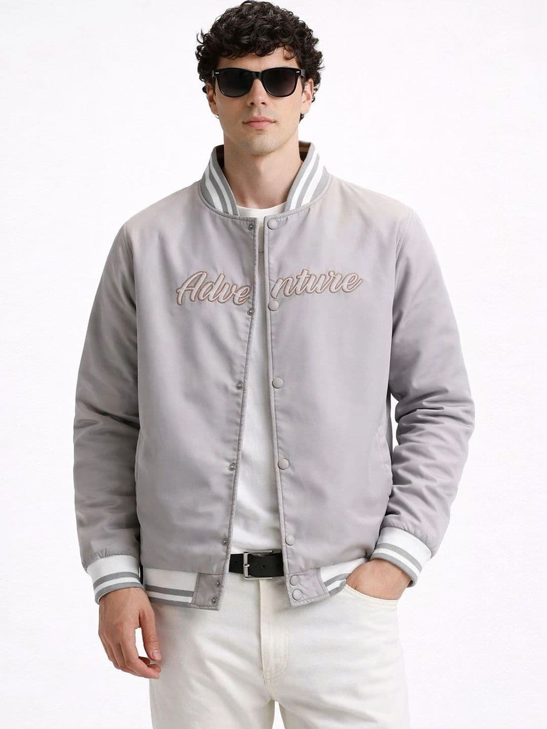 Klub Fox Men Typography Outdoor Varsity Jacket - view 1